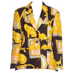 1990's Leopard Quilted Silk Blazer