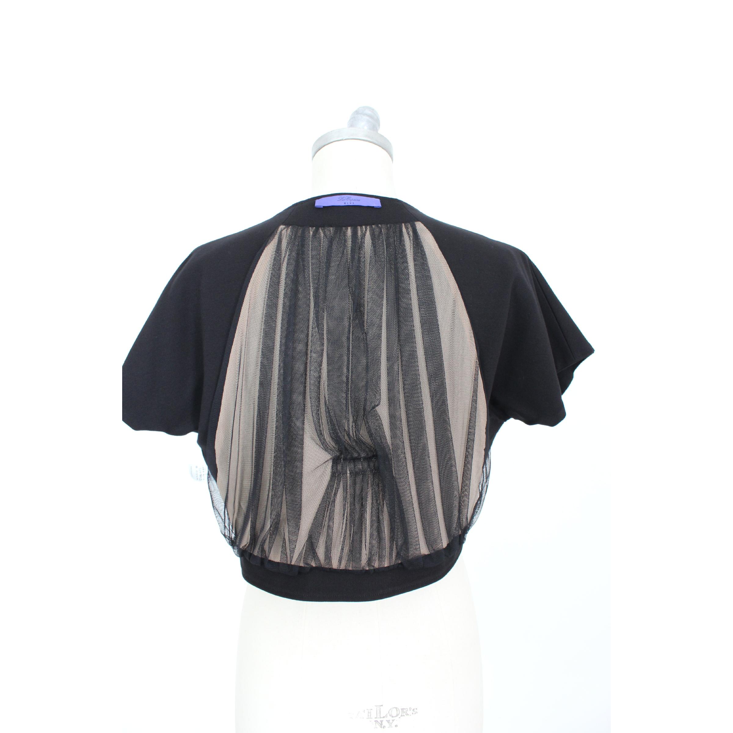 1990s Les Copains Black Viscose Transparence Bolero Jacket Sheath Dress  5