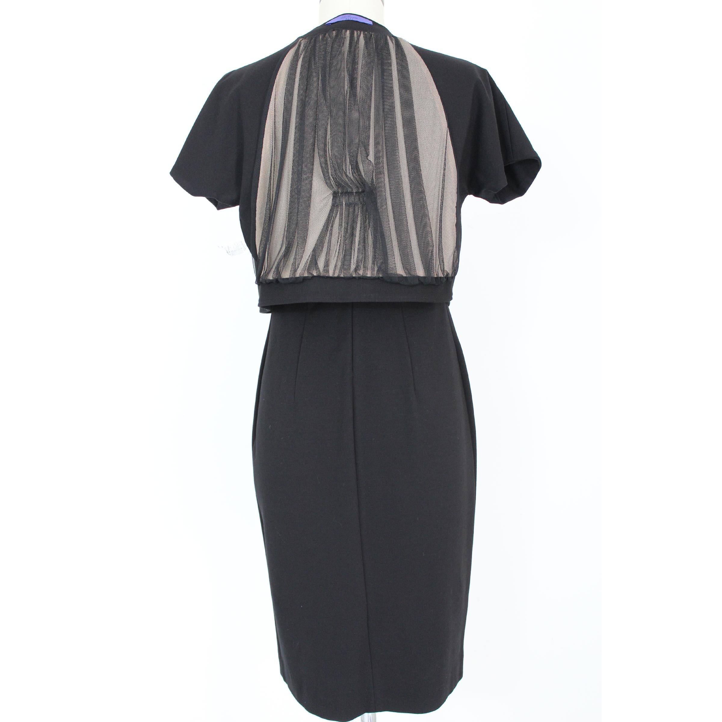 1990s Les Copains Black Viscose Transparence Bolero Jacket Sheath Dress  In New Condition In Brindisi, Bt