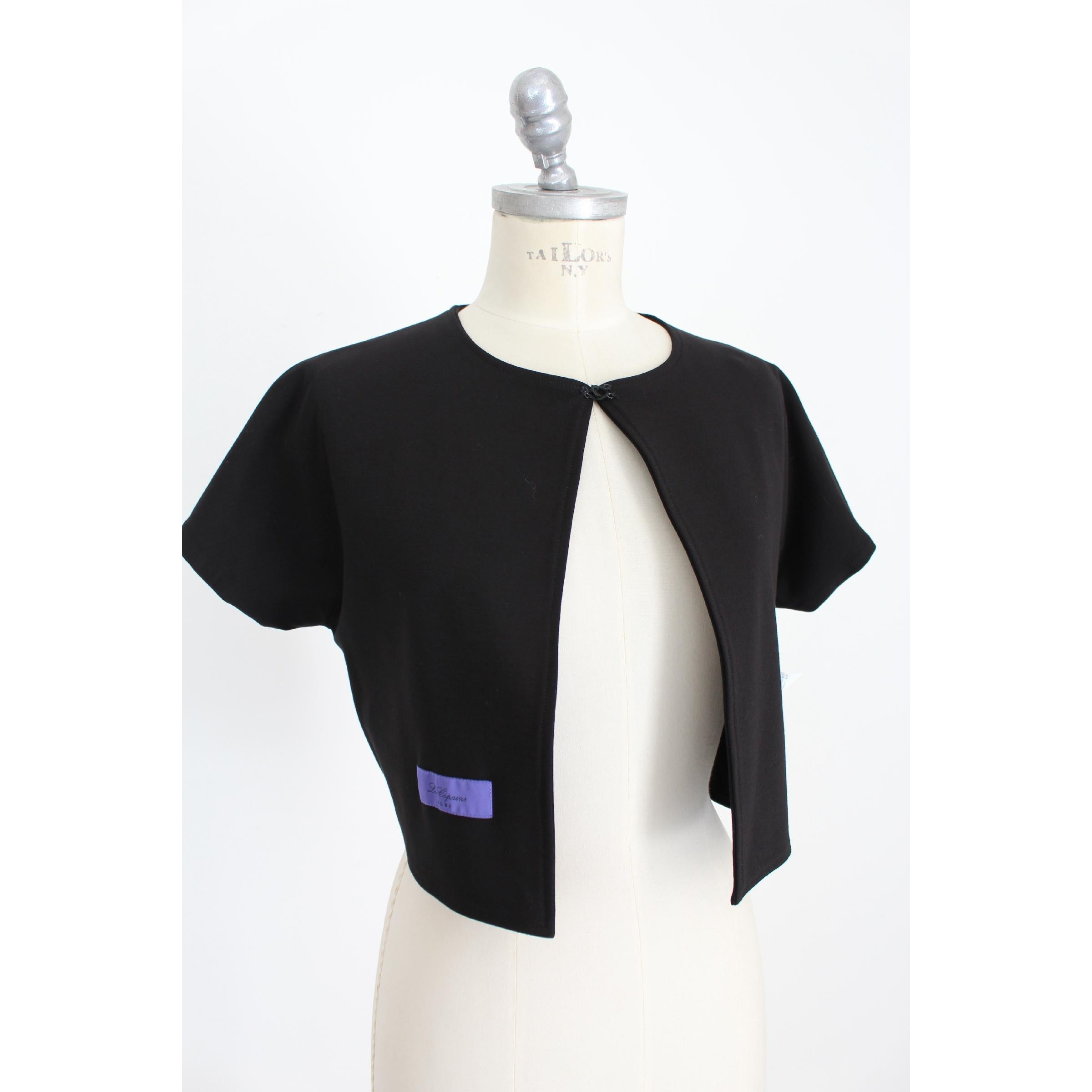 1990s Les Copains Black Viscose Transparence Bolero Jacket Sheath Dress  3