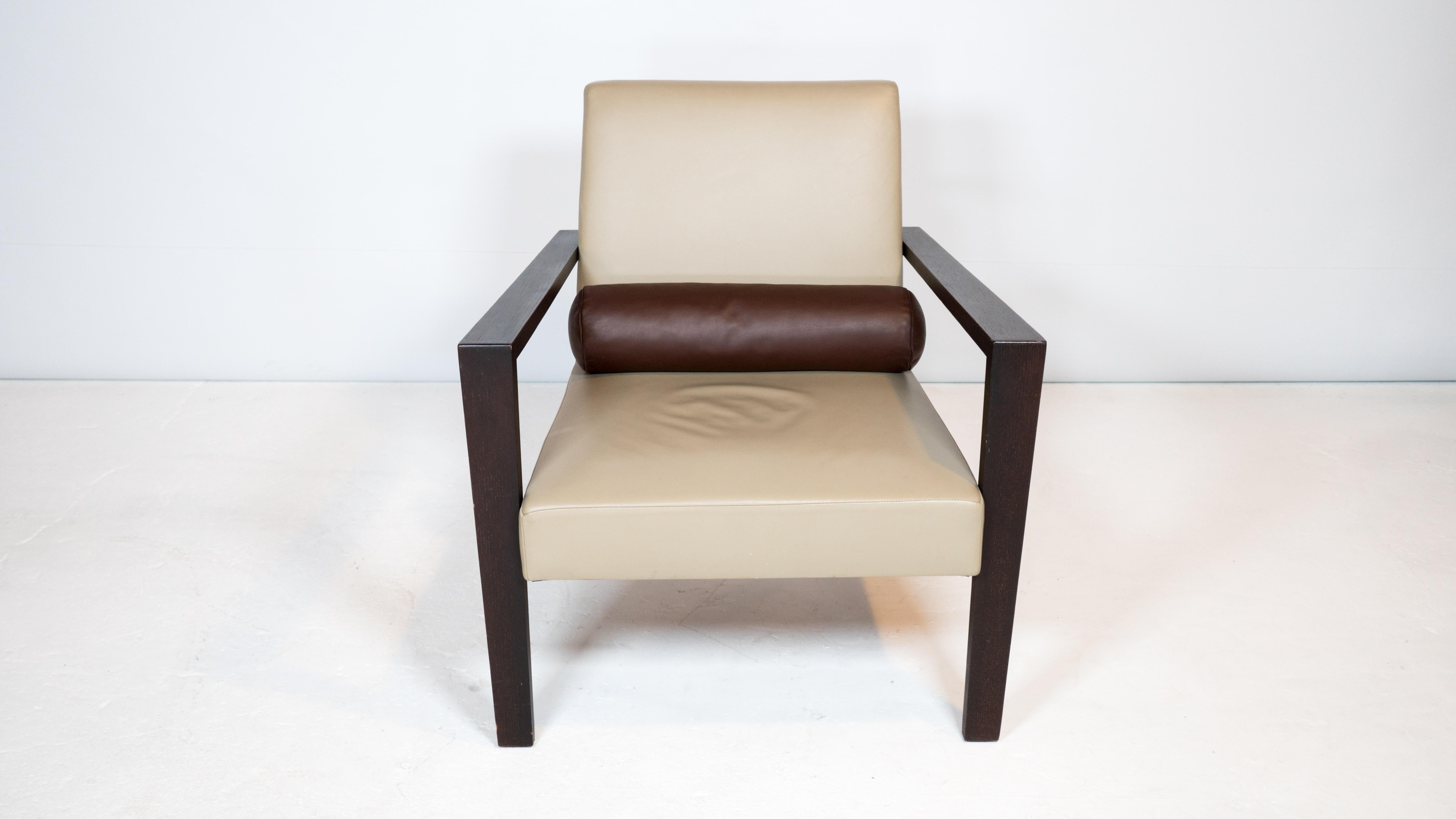 1990s Ligne Roset French Line' Leather Chair by Didier Gomez For Sale 8