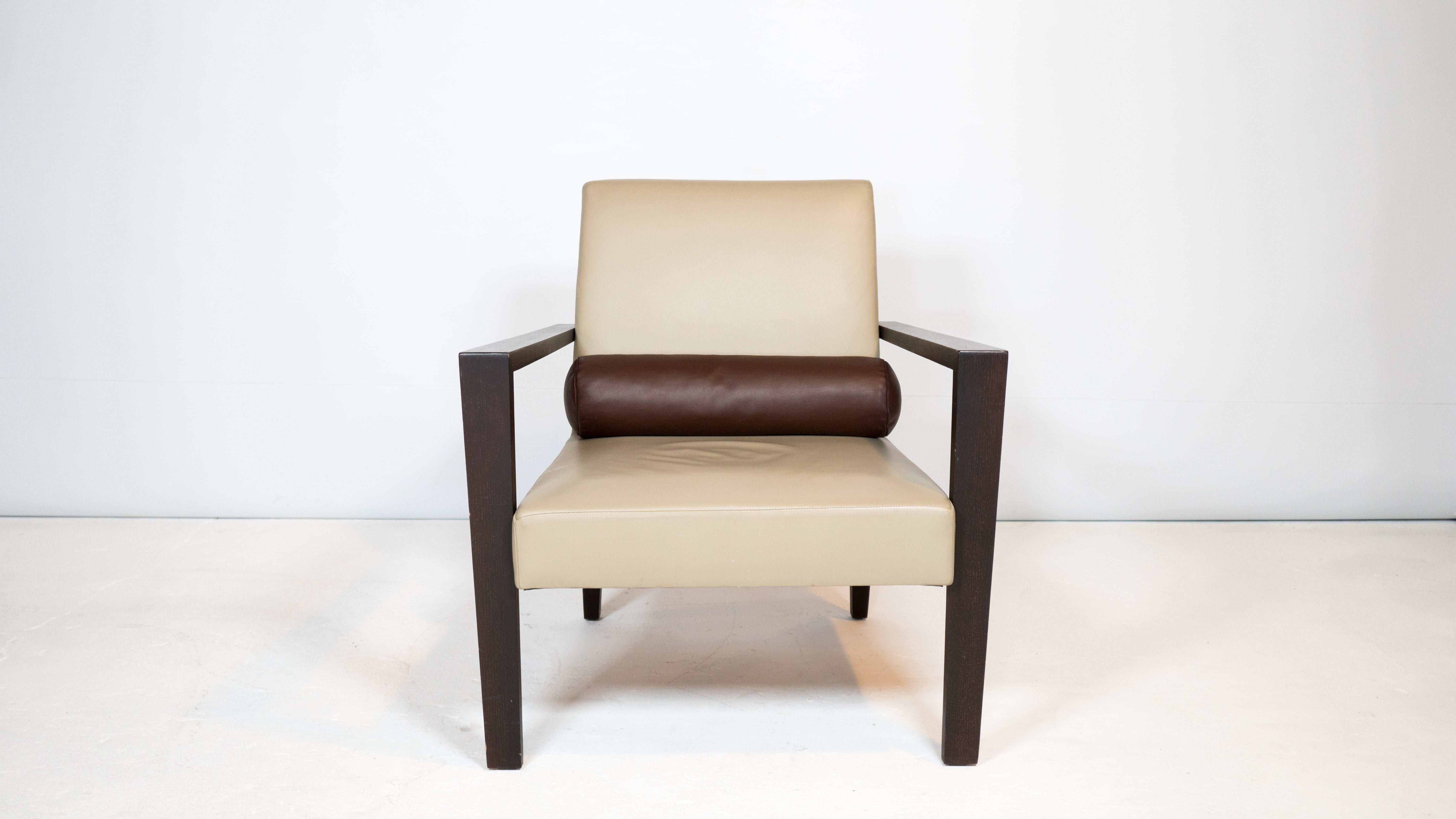 Modern 1990s Ligne Roset French Line' Leather Chair by Didier Gomez For Sale