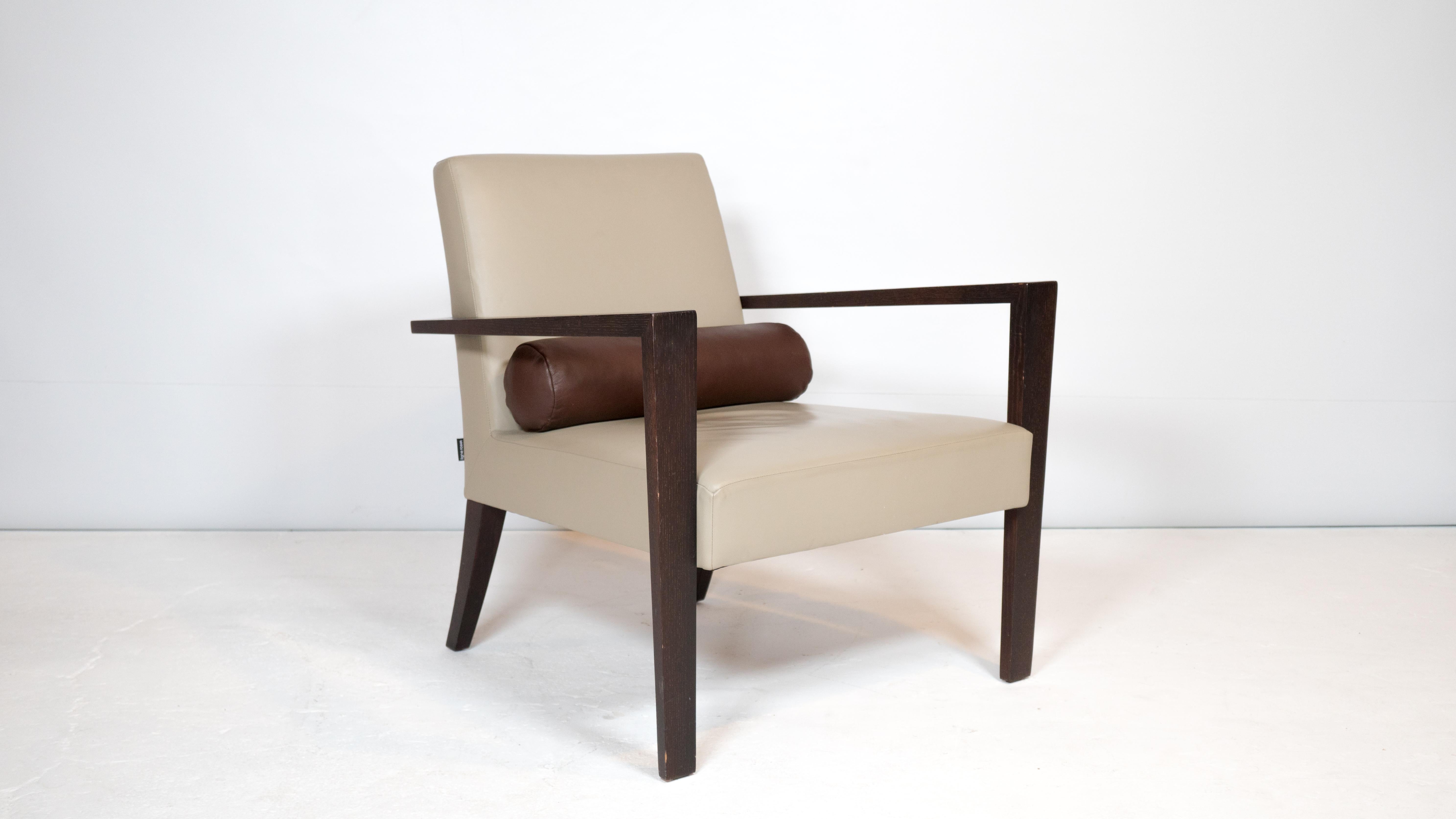 Late 20th Century 1990s Ligne Roset French Line' Leather Chair by Didier Gomez For Sale