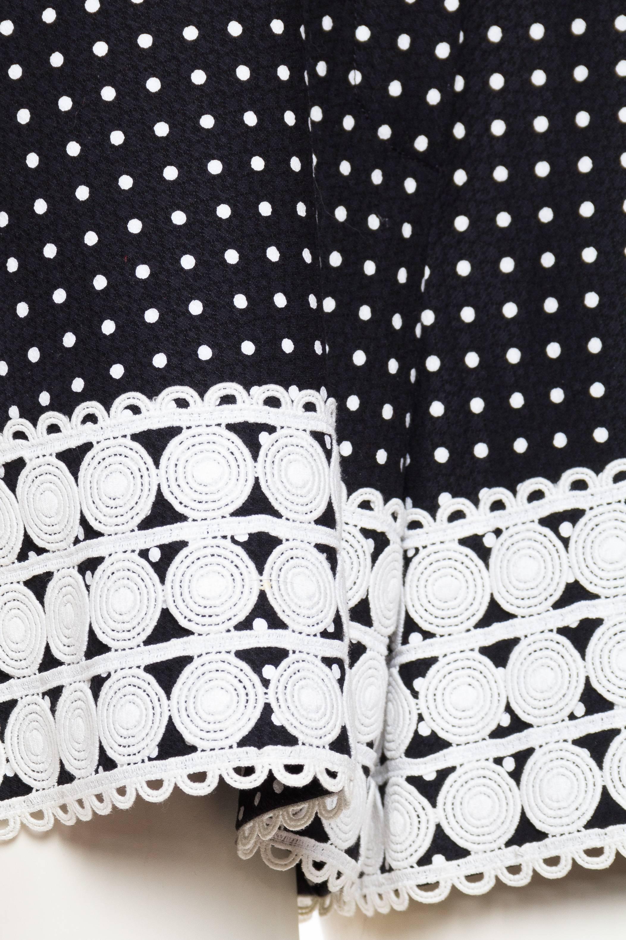 1990S LILIANE ROMI Black & White Haute Couture Cotton Piqué Halter Top Romper W 5