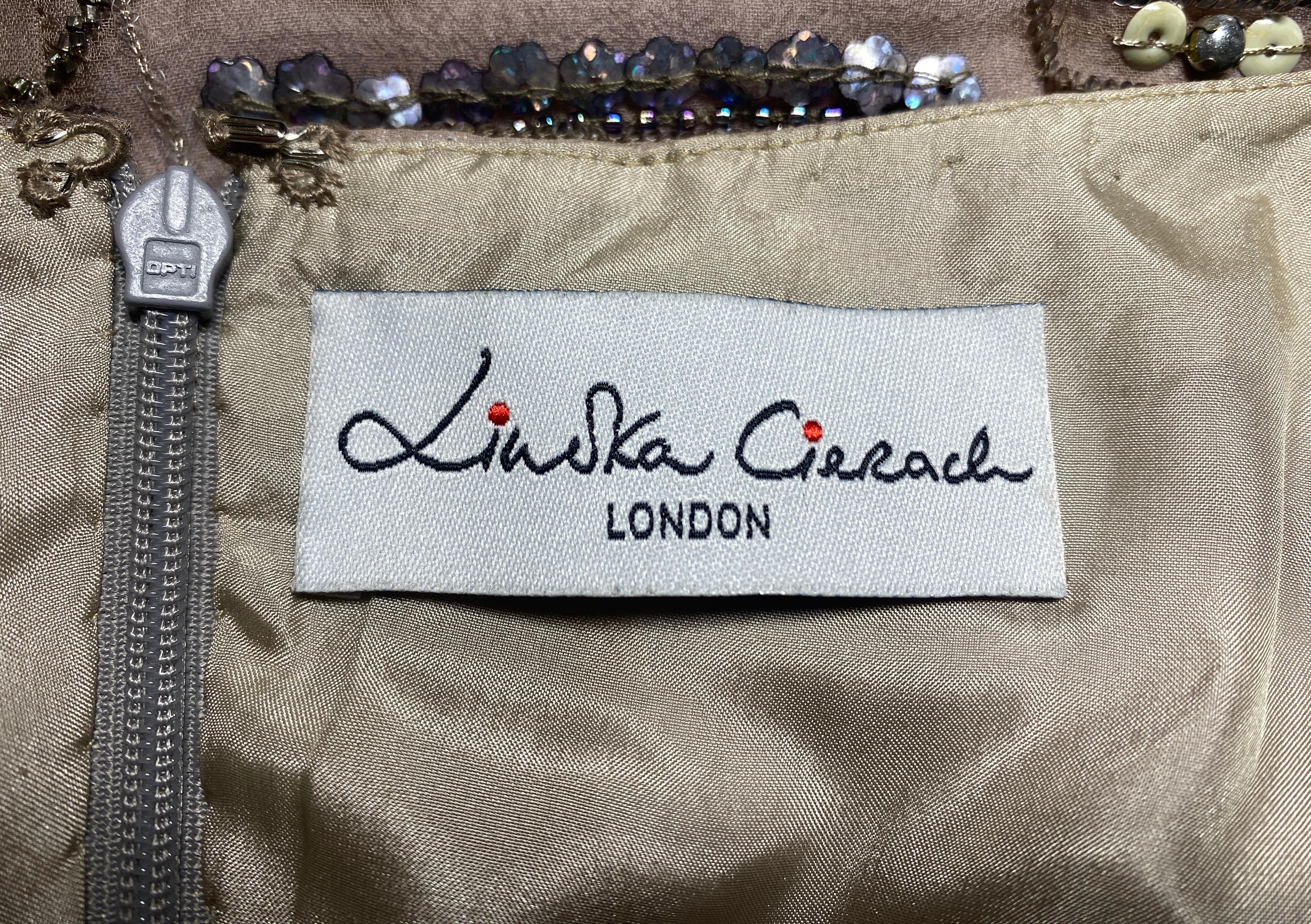 1990er Lindka Cierach Couture Perlenbesetztes Etuikleid im Angebot 2