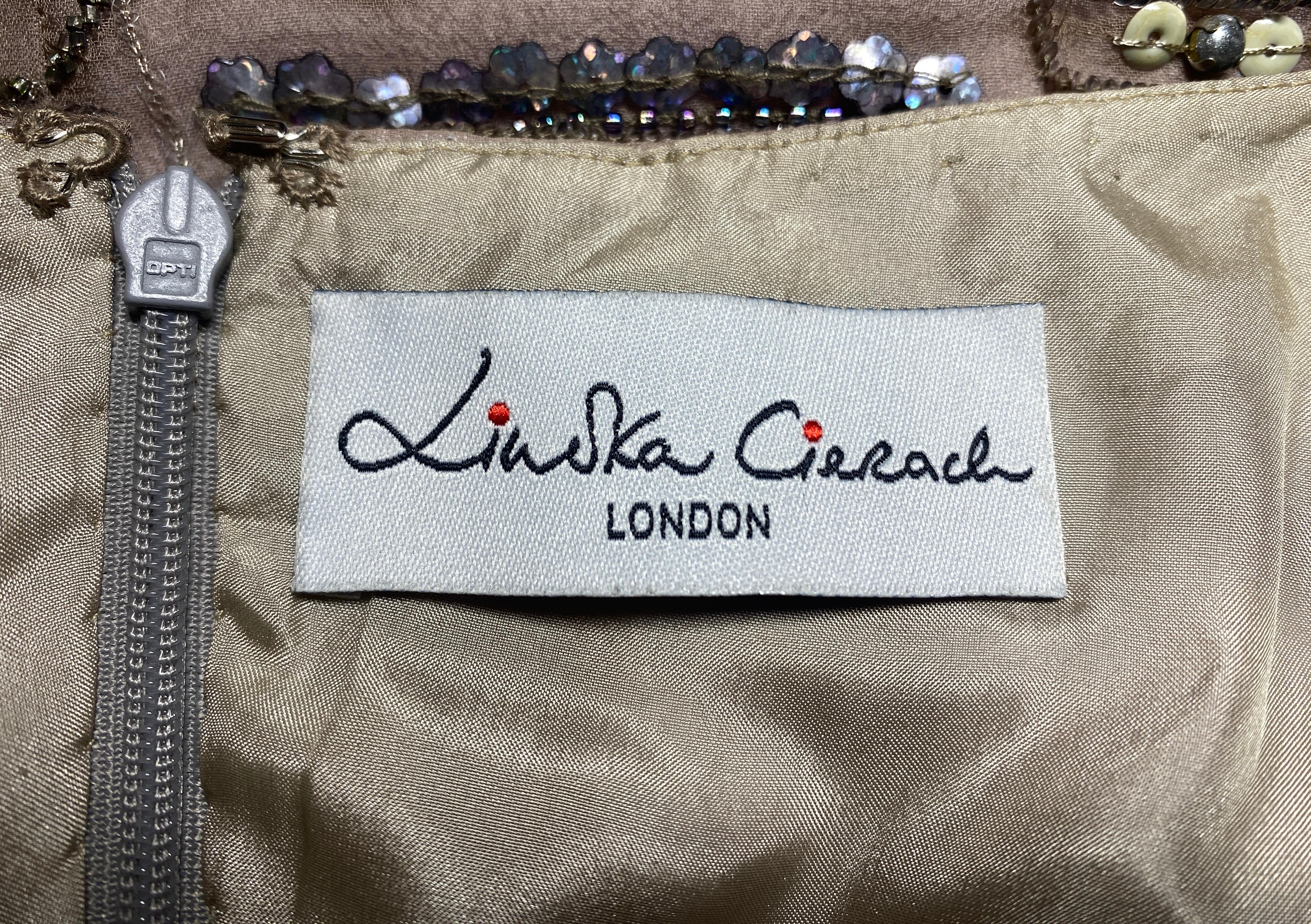 1990s Lindka Cierach Couture Beaded Shift Dress For Sale 1