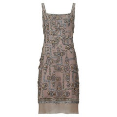 Retro 1990s Lindka Cierach Couture Beaded Shift Dress