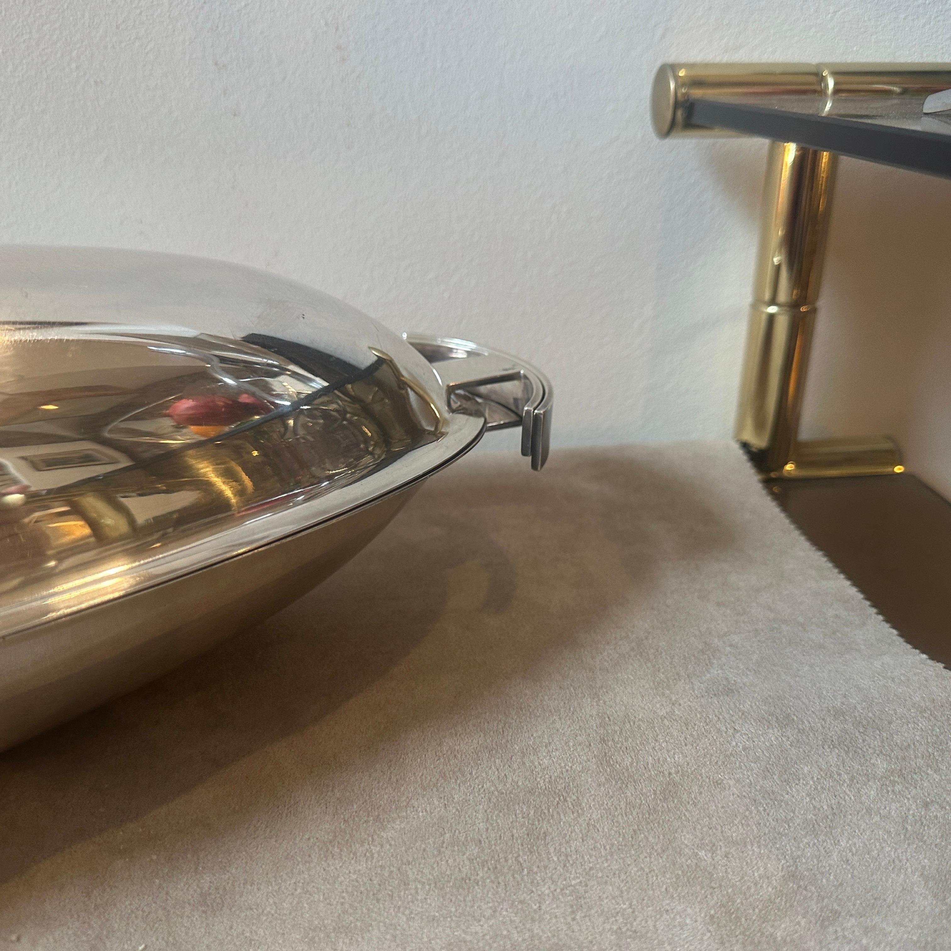 Pecera modernista bañada en plata de los años 90, diseño de Lino Sabattini Chapado en plata en venta