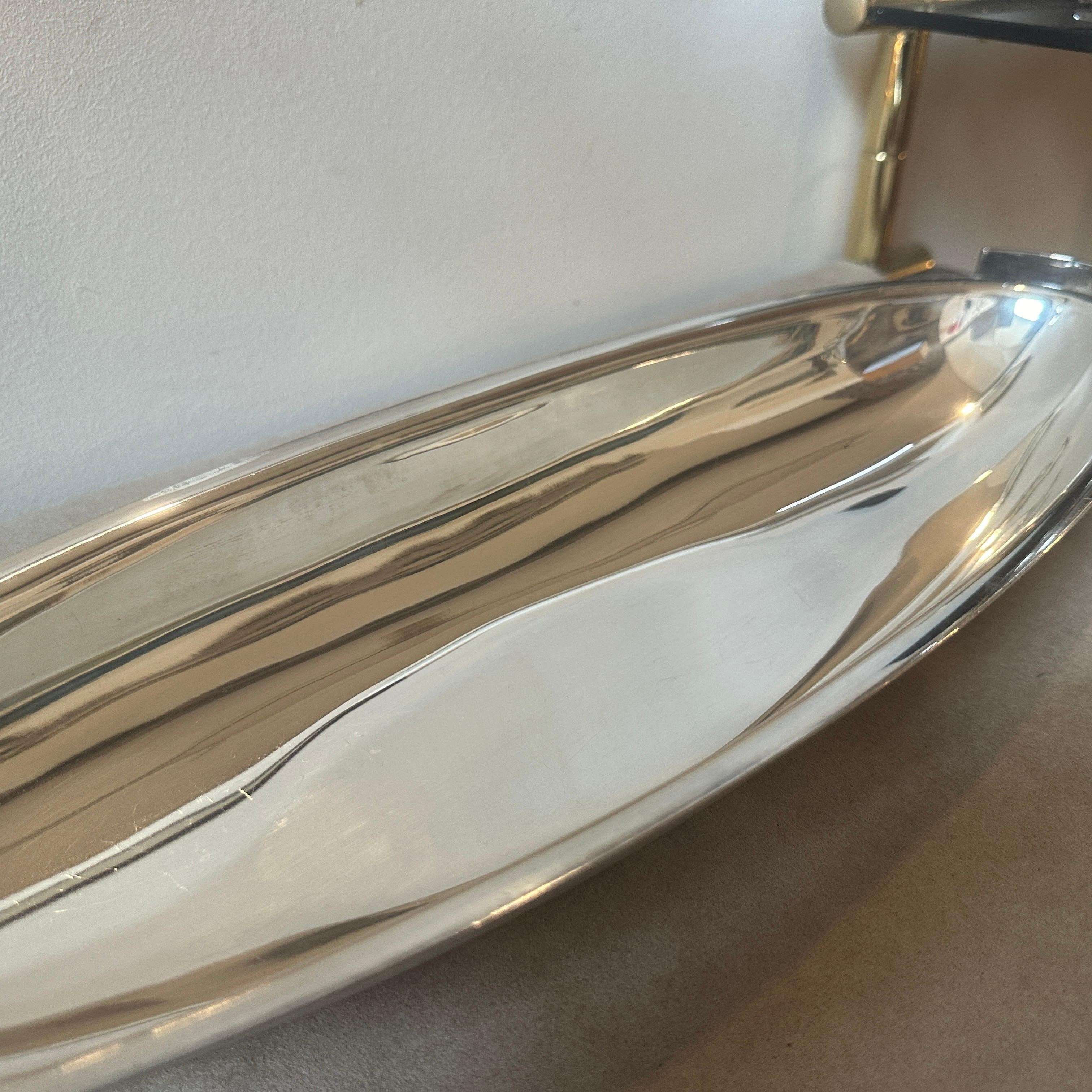 1990s Lino Modernist Silver Plated Fish Bowl Design by Lino Sabattini For Sale 4