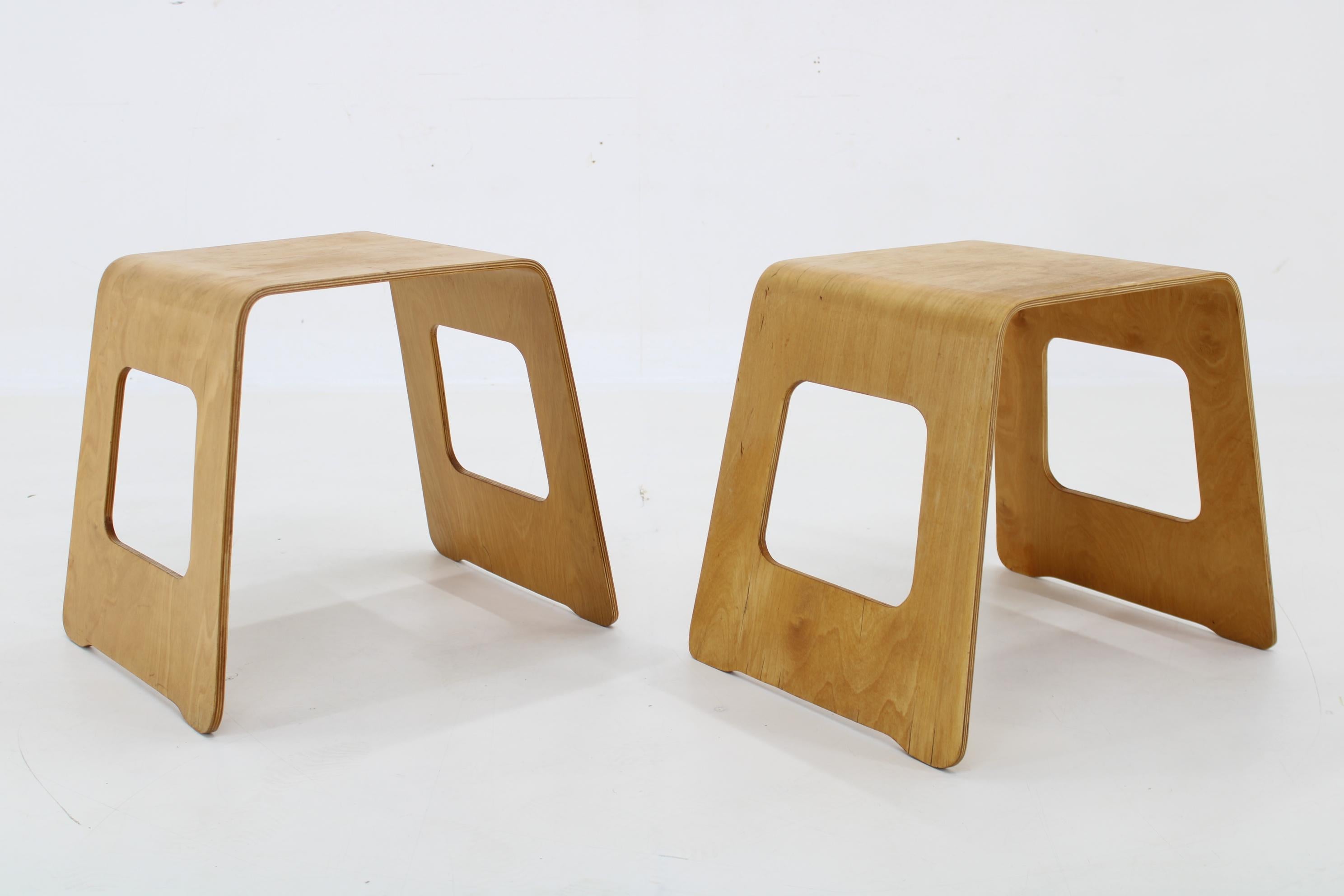 Scandinavian Modern 1990s Lisa Norinder Pair of Wooden Stools for Ikea, Sweden For Sale