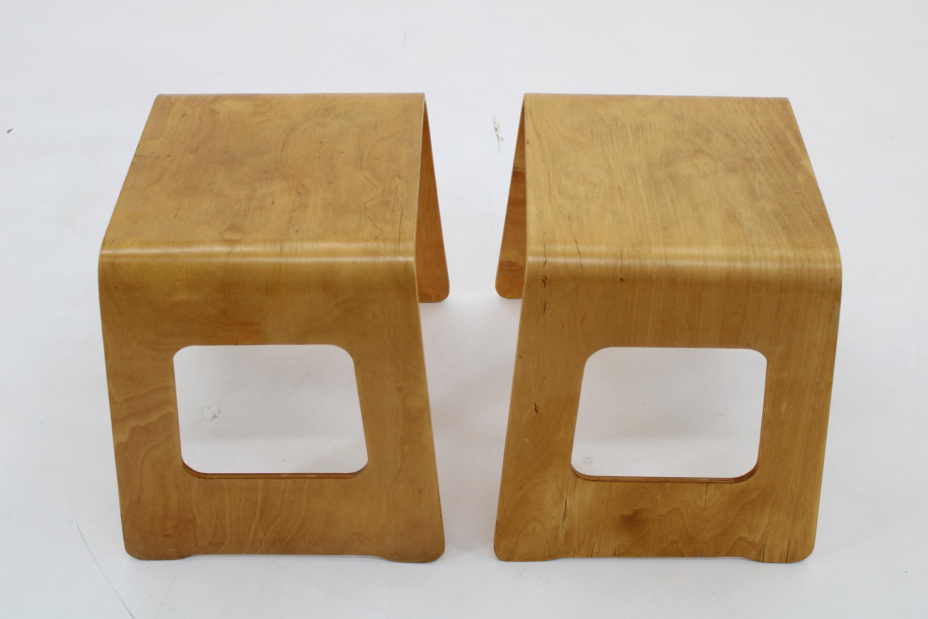 Late 20th Century 1990s Lisa Norinder Pair of Wooden Stools for Ikea, Sweden For Sale