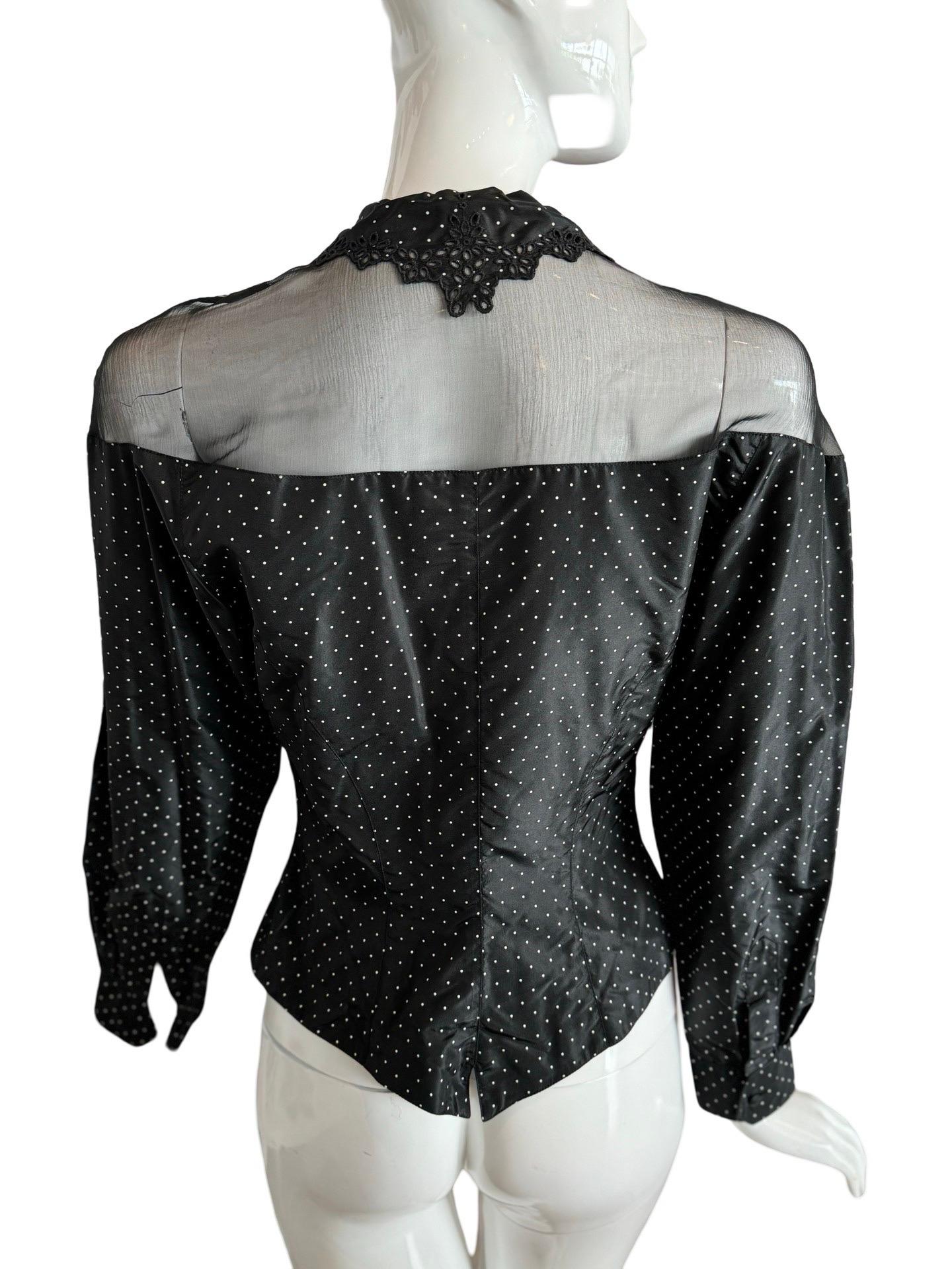 Black 1990s Lolita Lempicka Taffeta Top For Sale