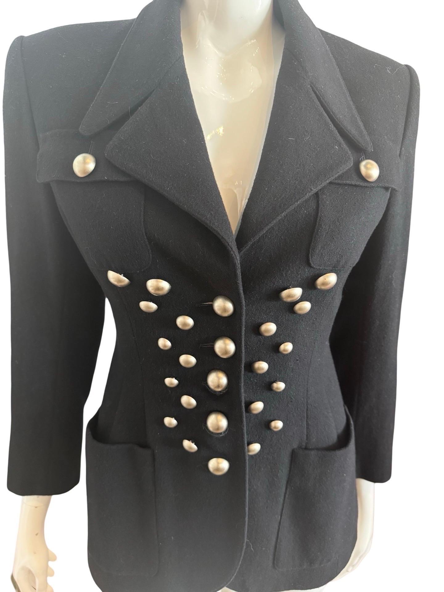 Blazer de lana con botones Lolita Lempicka de los años 90 en Bueno estado para la venta en Miami, FL