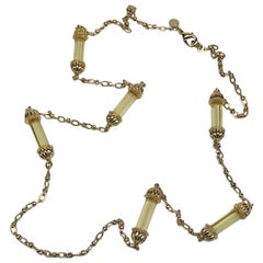 1990s Long Chain Necklace with Faceted Lucite Ornaments