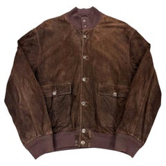 1990s Loro Piana suede bomber jacket