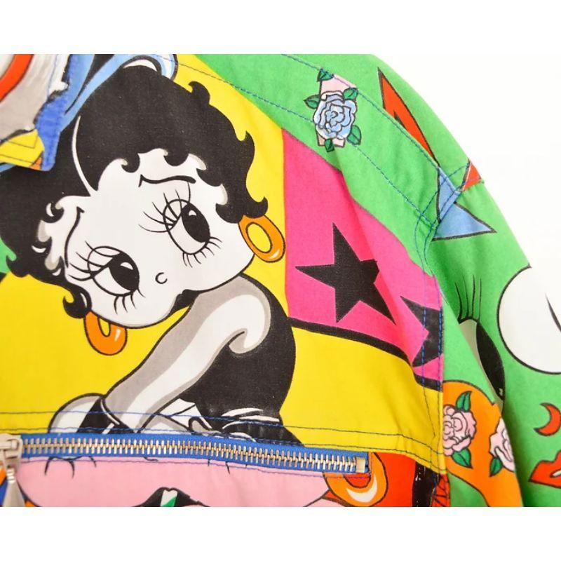 1990's Loud Vintage Gianni Versace 'Betty Boop' Colourful Pattern Jacket In Good Condition For Sale In Sheffield, GB