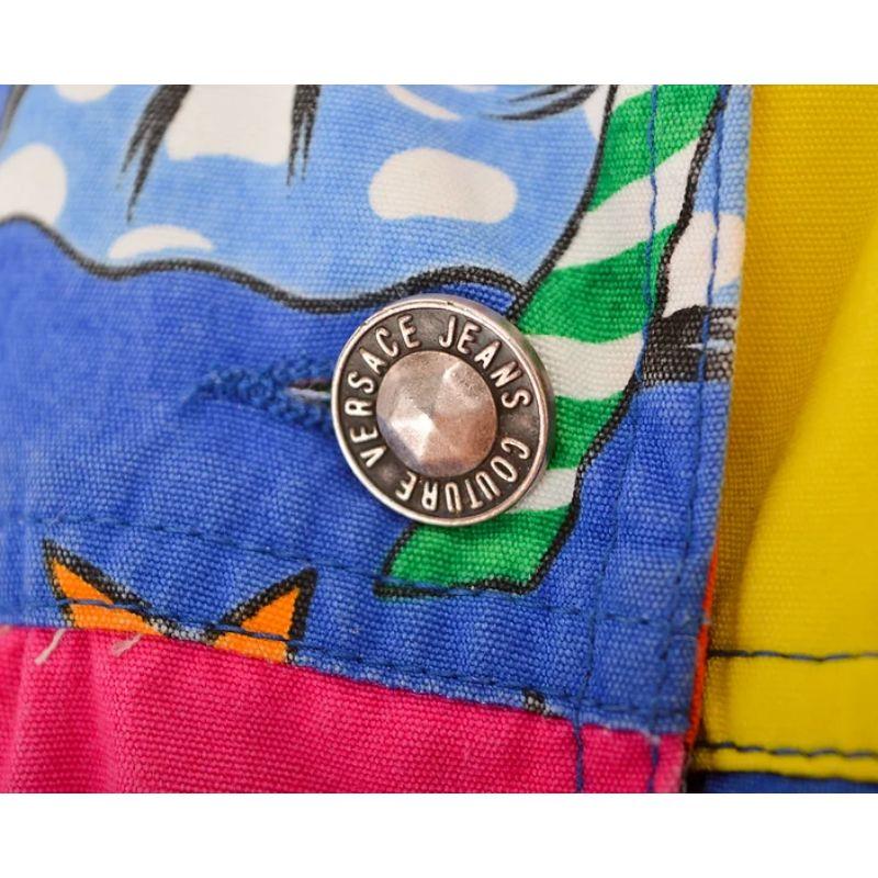 1990's Loud Vintage Gianni Versace 'Betty Boop' Colourful Pattern Jacket In Good Condition For Sale In Sheffield, GB