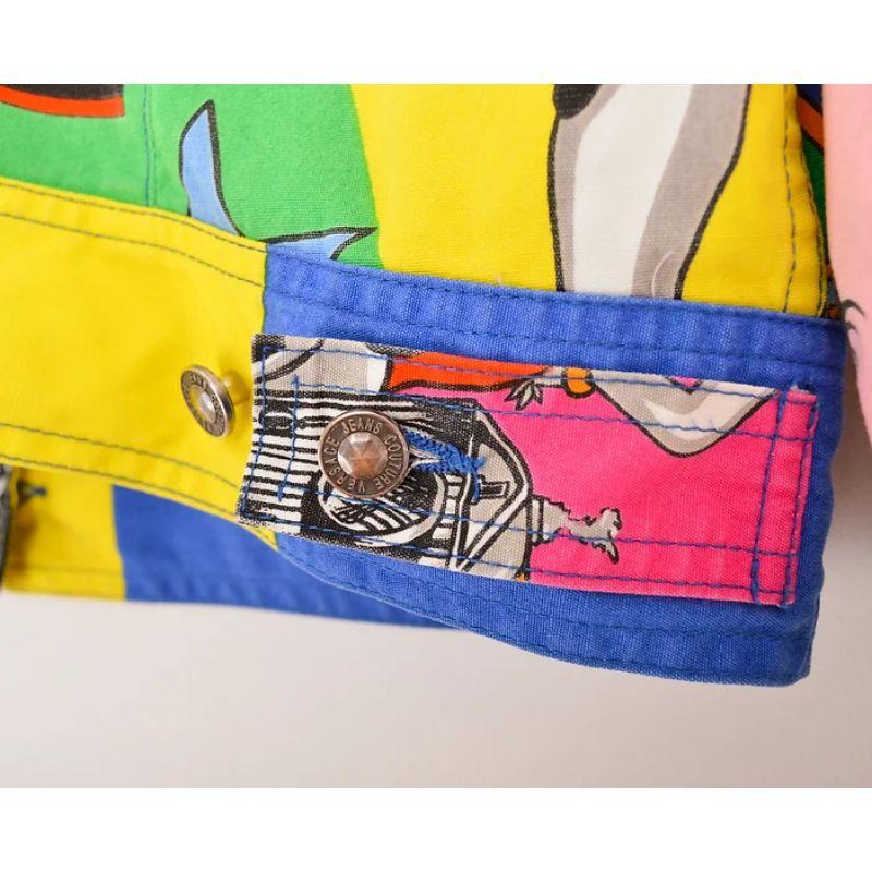1990's Loud Vintage Gianni Versace 'Betty Boop' Colourful Pattern Jacket For Sale 5
