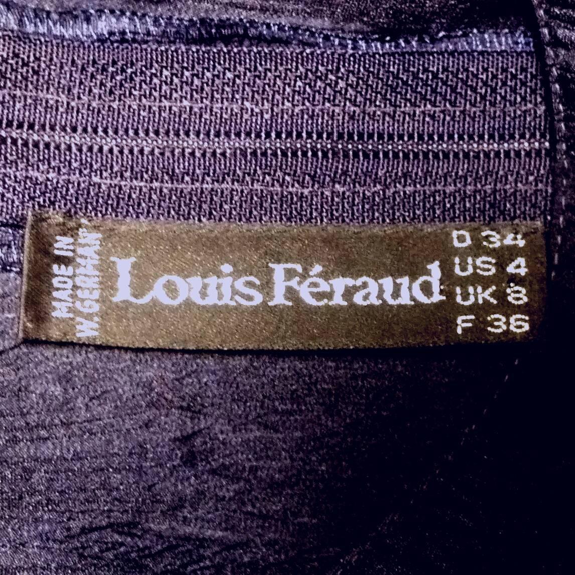 1990s Louis Feraud Navy Silk Taffeta Dress In Excellent Condition For Sale In London, GB