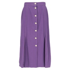 Vintage 1990s Louis Féraud purple viscose midi skirt