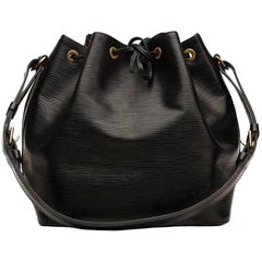 1990s Louis Vuitton Black Epi Leather Vintage Petit Noé