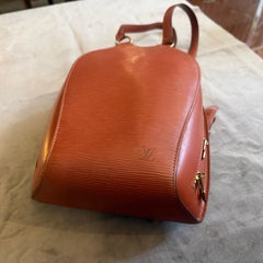 1990 Louis Vuitton Petit sac à dos Mabillon en cuir épi marron
