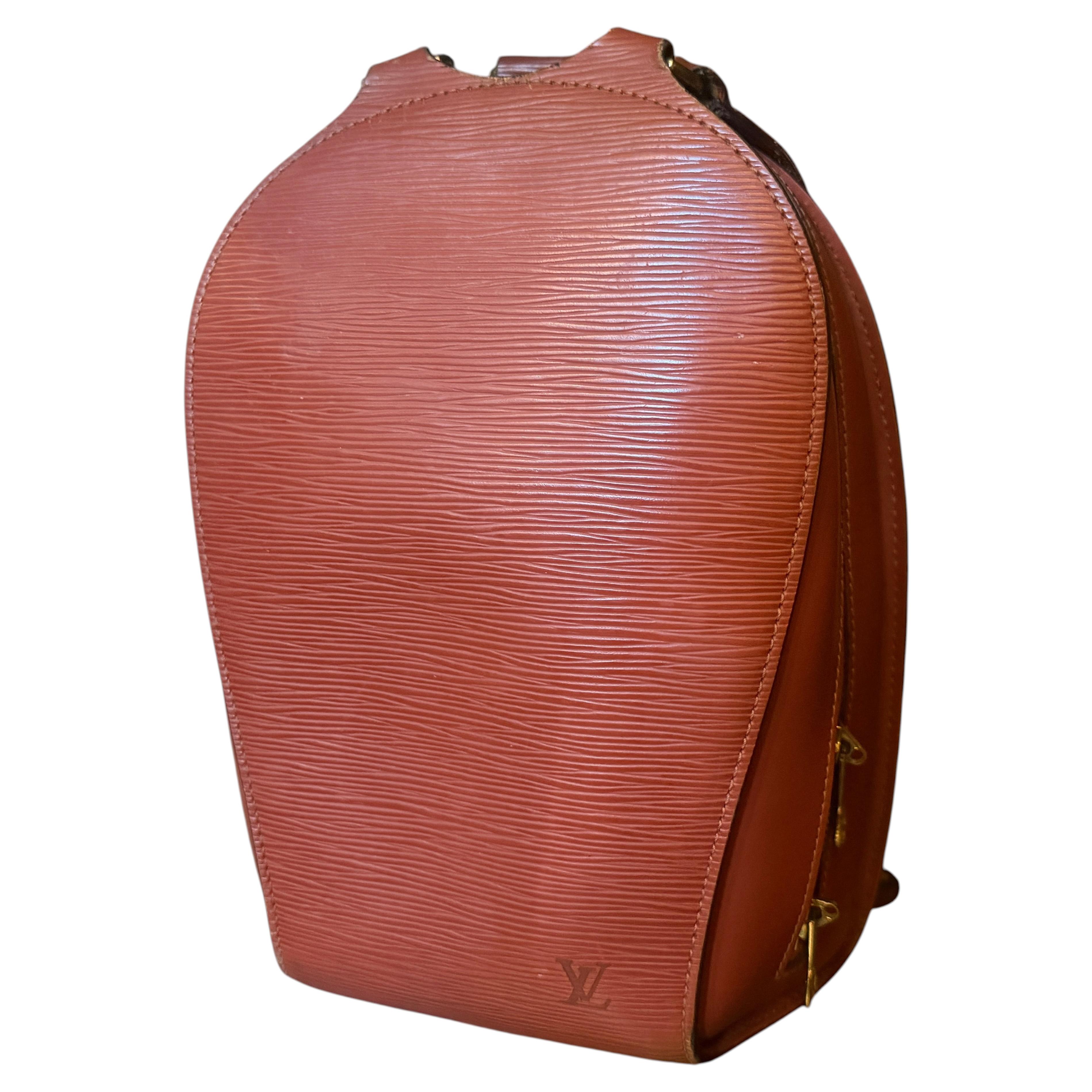 1990s Louis Vuitton Brown Epi Leather Mabillon Small Backpack For Sale