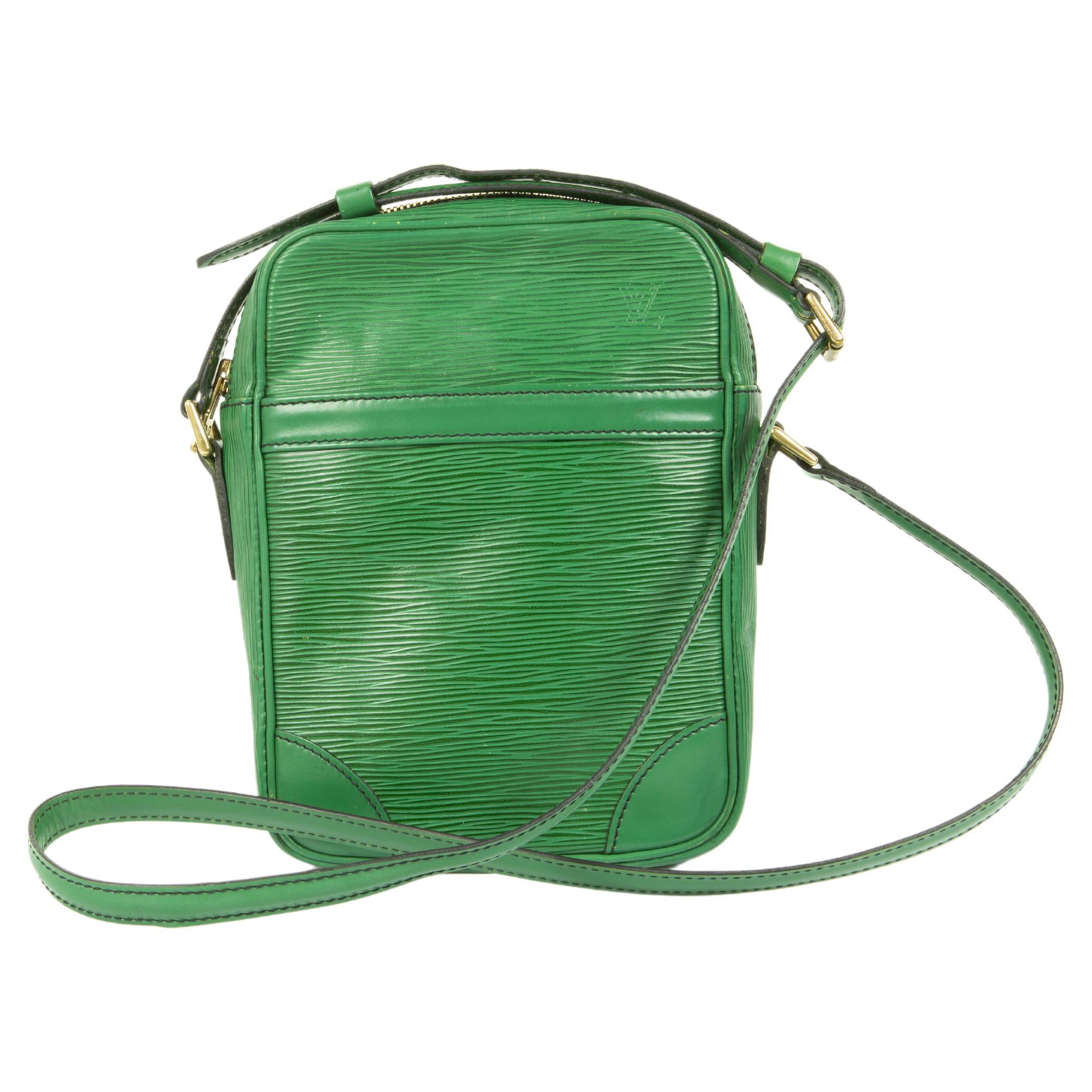 1990s Louis Vuitton Green Epi Leather Danube Cross-Body Bag