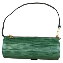 Vintage 1990s LOUIS VUITTON Green Epi Leather Mini Papillon Pouch Handbag