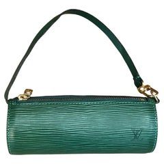 1990s LOUIS VUITTON Green Epi Leather Mini Papillon Pouch Handbag