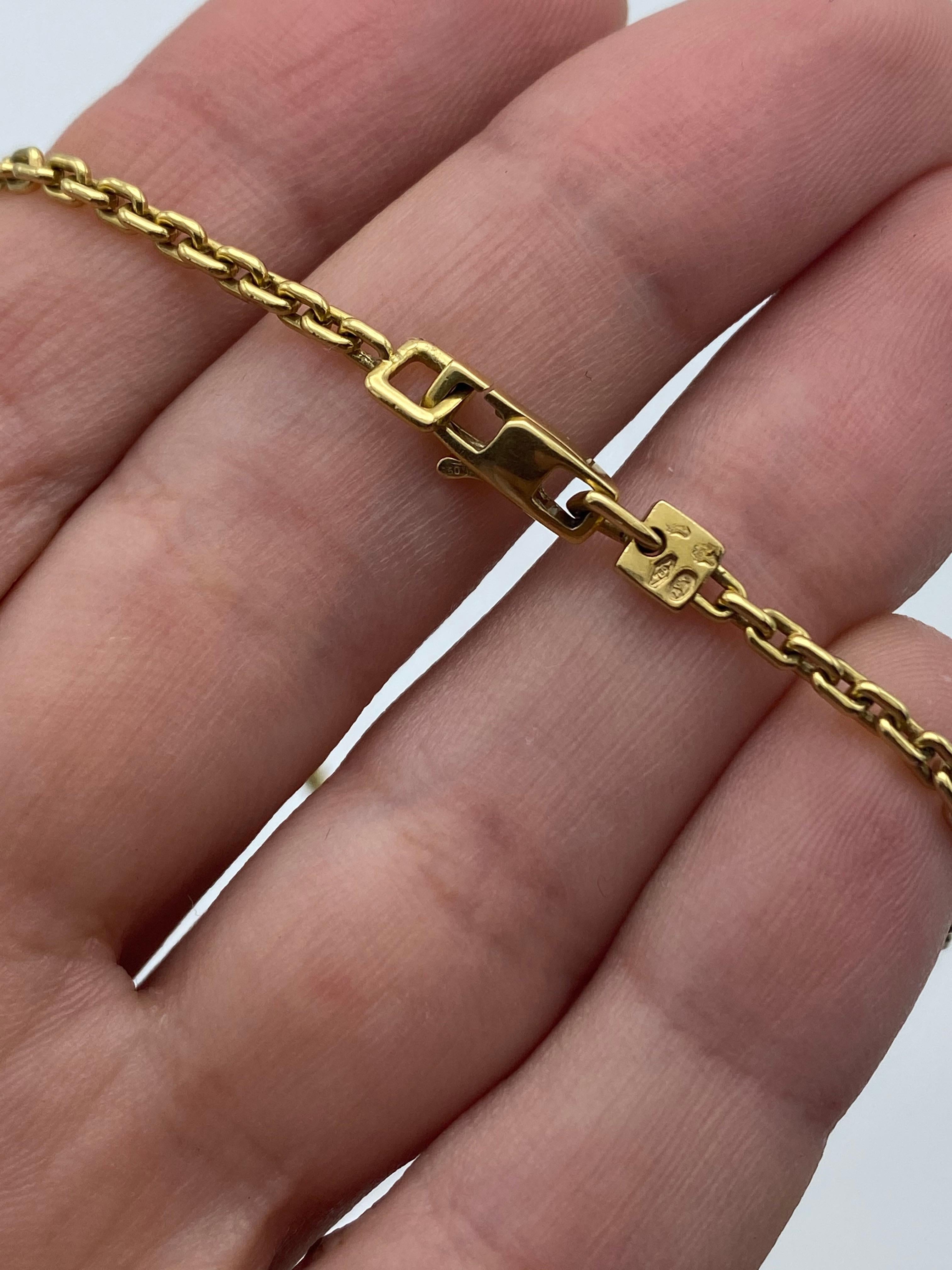 1990's Louis Vuitton Yellow Gold and Diamond Eiffel Tower Chain Necklace In Excellent Condition In Beverly Hills, CA