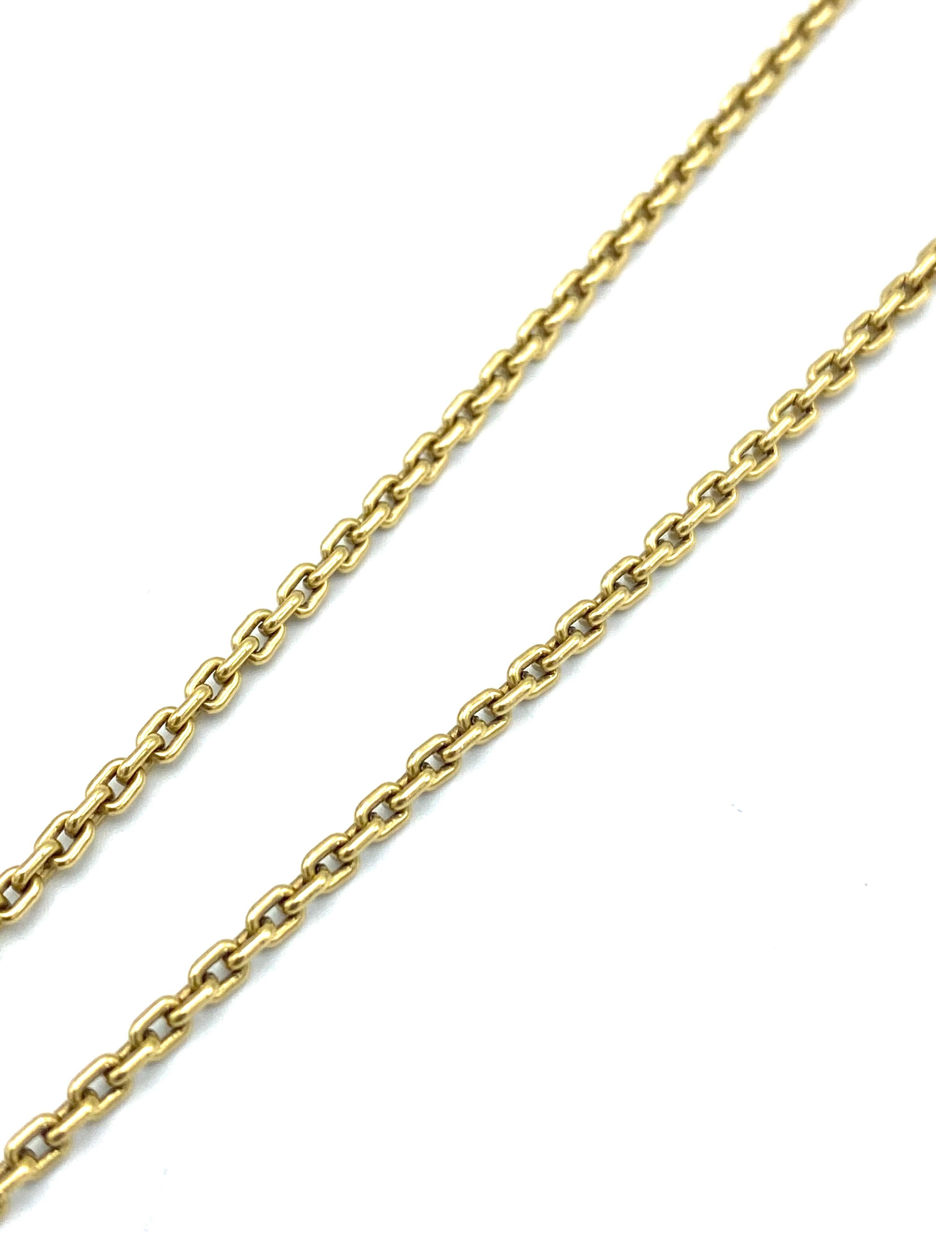 Women's or Men's 1990's Louis Vuitton Yellow Gold and Diamond Eiffel Tower Chain Necklace
