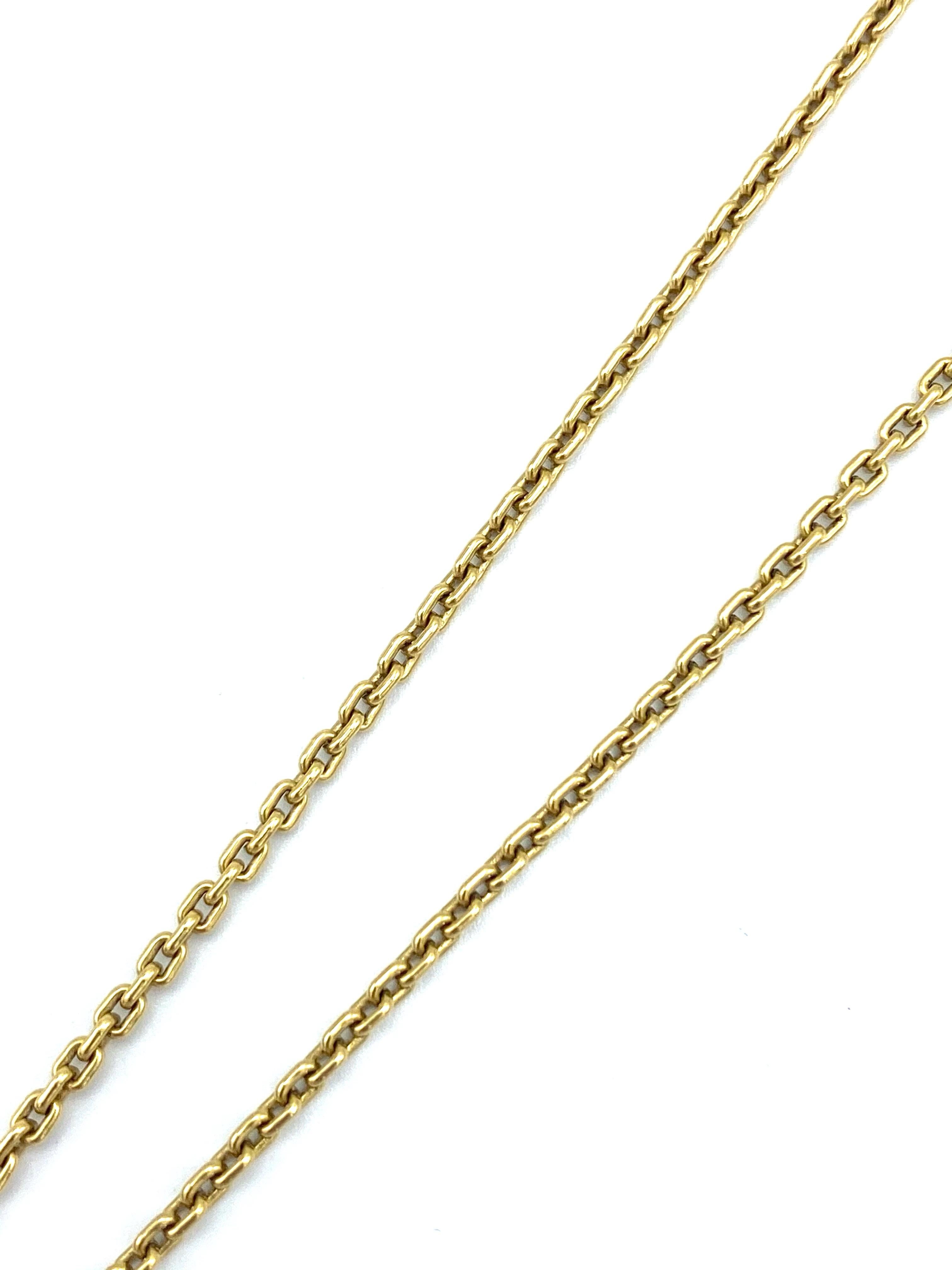 1990's Louis Vuitton Yellow Gold and Diamond Eiffel Tower Chain Necklace 1