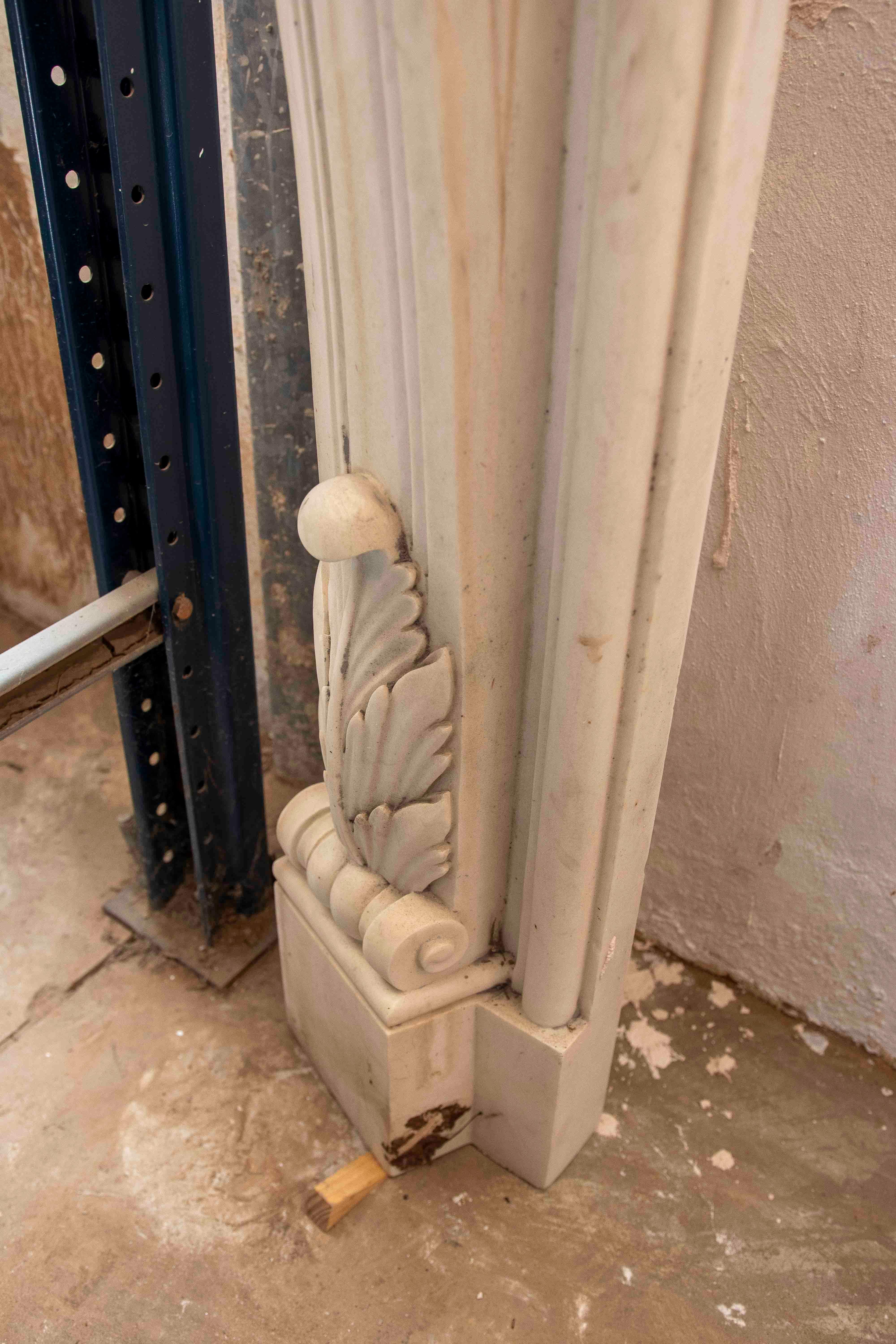 1990s Louis XV Style Carved White Marble Fireplace For Sale 1