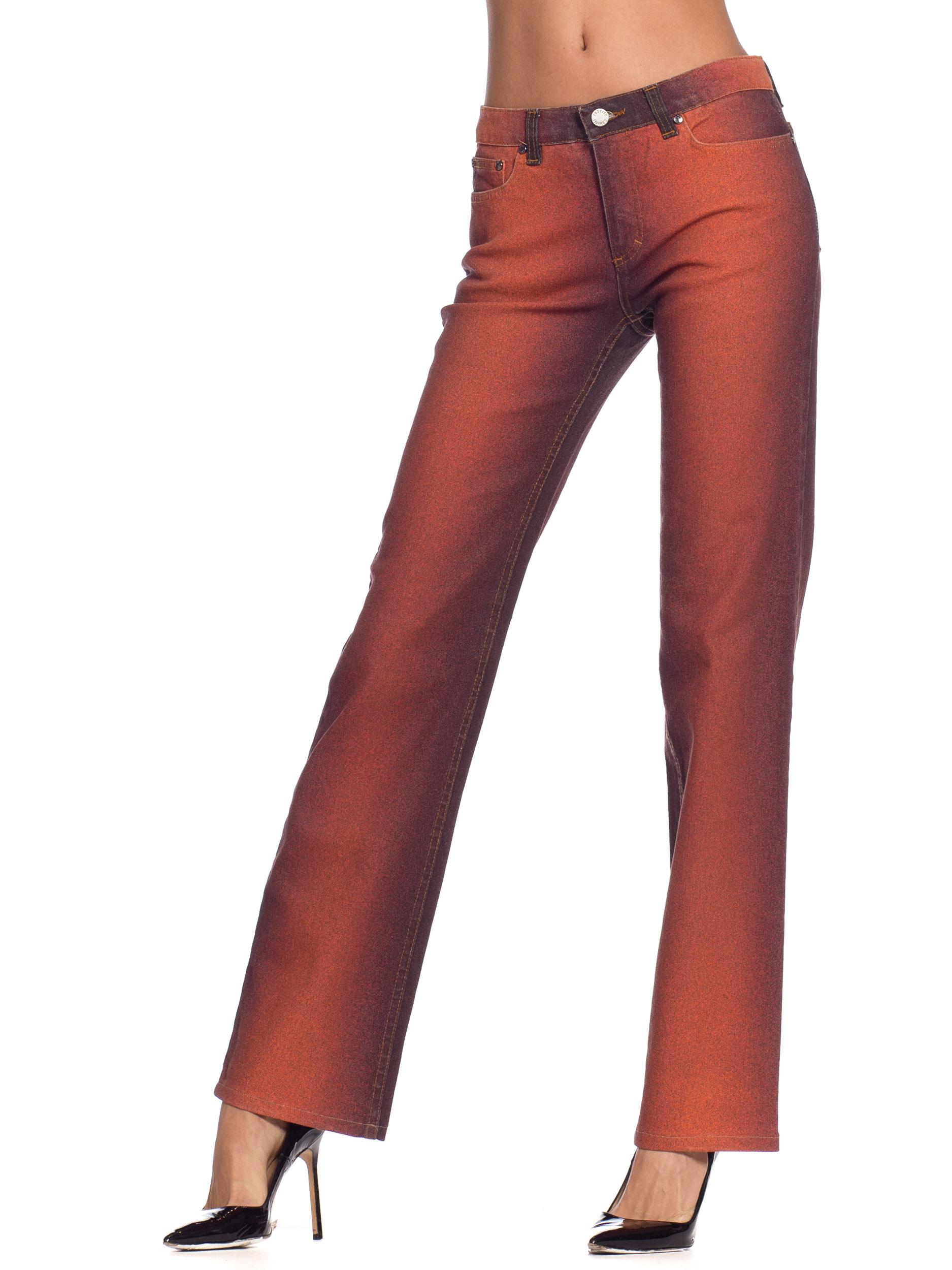 Brown 1990s Low Rise Roberto Cavalli Ombré Stretch Jeans 