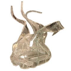1990s Lucite Abstract Sculpture "4 The Last Time" by R. Garrett