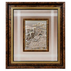 1990s Luxury Italian 925 Silver-Plated Bronze Bas-Relief by Guerrini, Florence