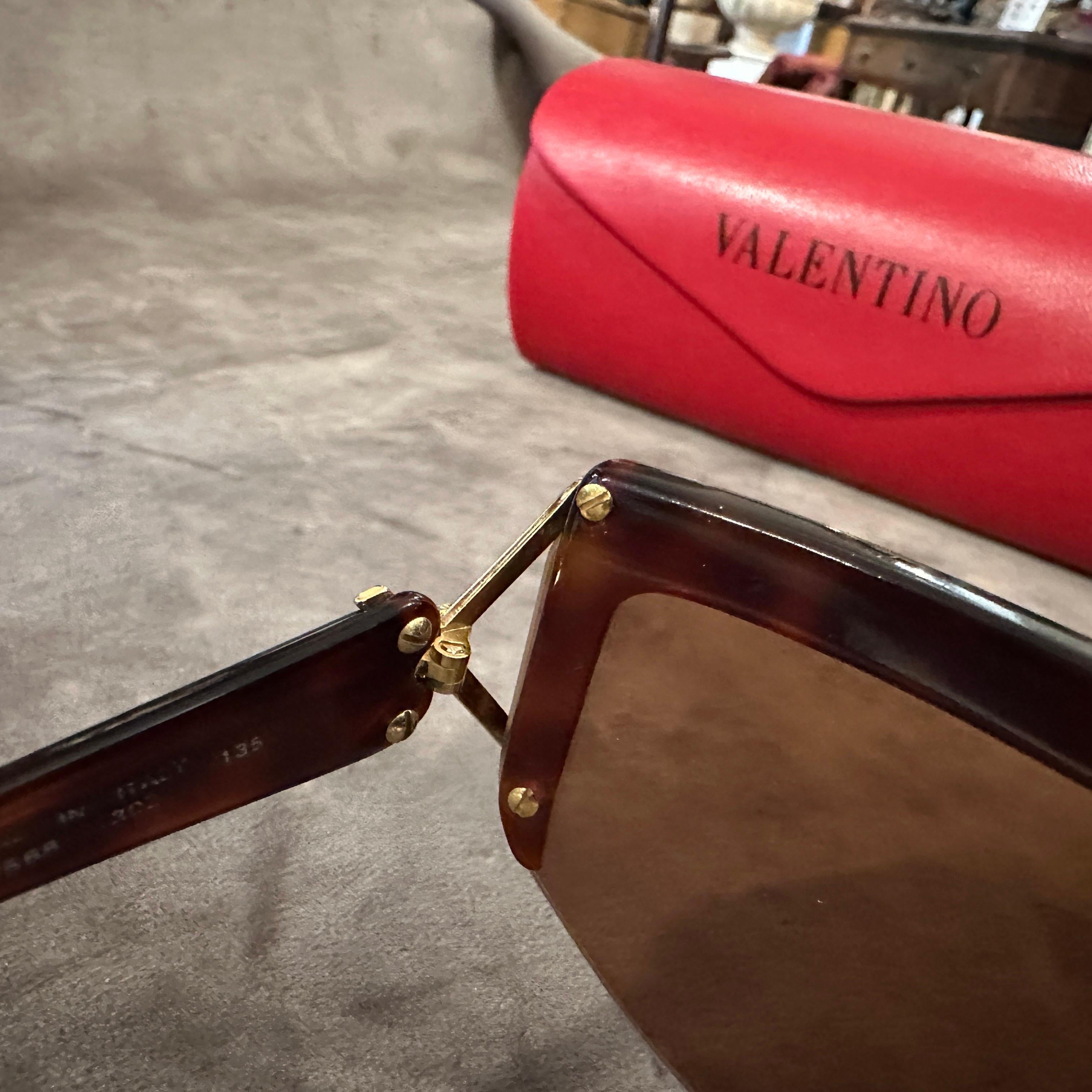 1990s Luxury Oversized Mask Sunglasses by Valentino For Sale 6