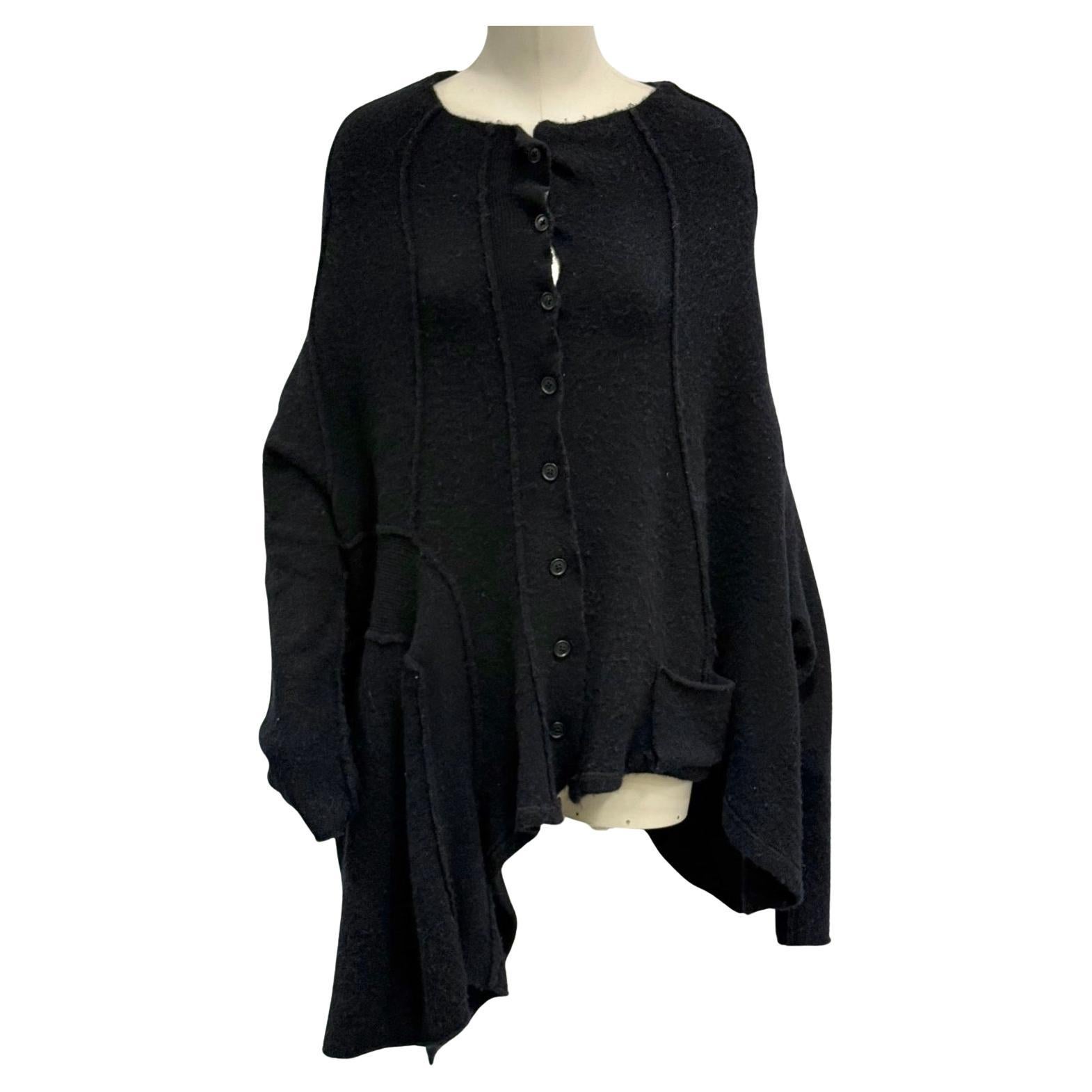 1990s Maison Margiela Miss Deanna asymmetrical patchwork cardigan