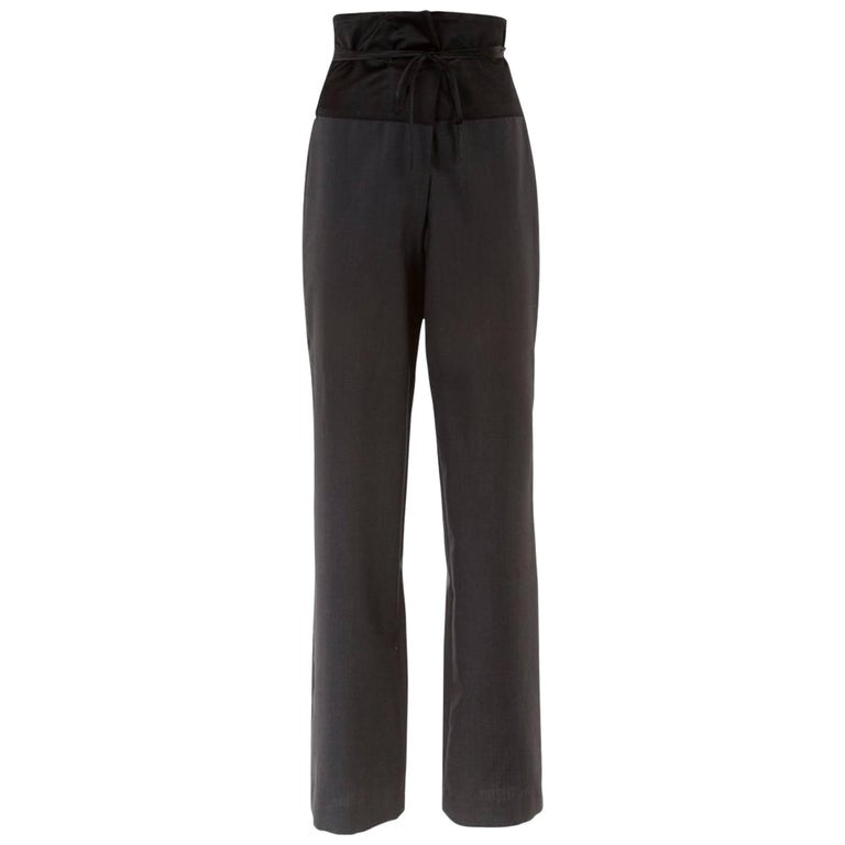 Maison Martin Margiela anni '90: pantalone doppio a vita alta a gamba larga in vendita