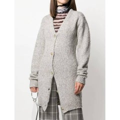 1990s Maison Martin Margiela Grey Wool Cardigan