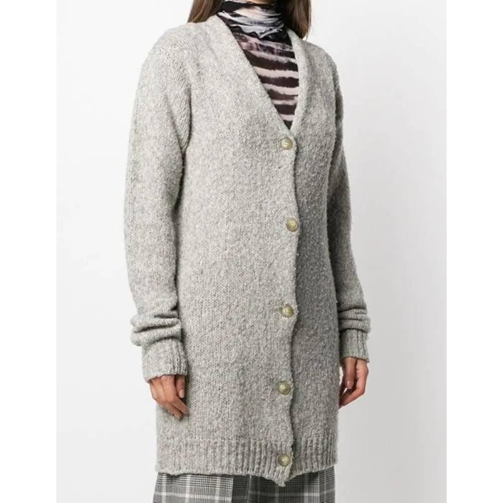 1990s Maison Martin Margiela Vintage Grey Wool Long Cardigan In Excellent Condition In Lugo (RA), IT