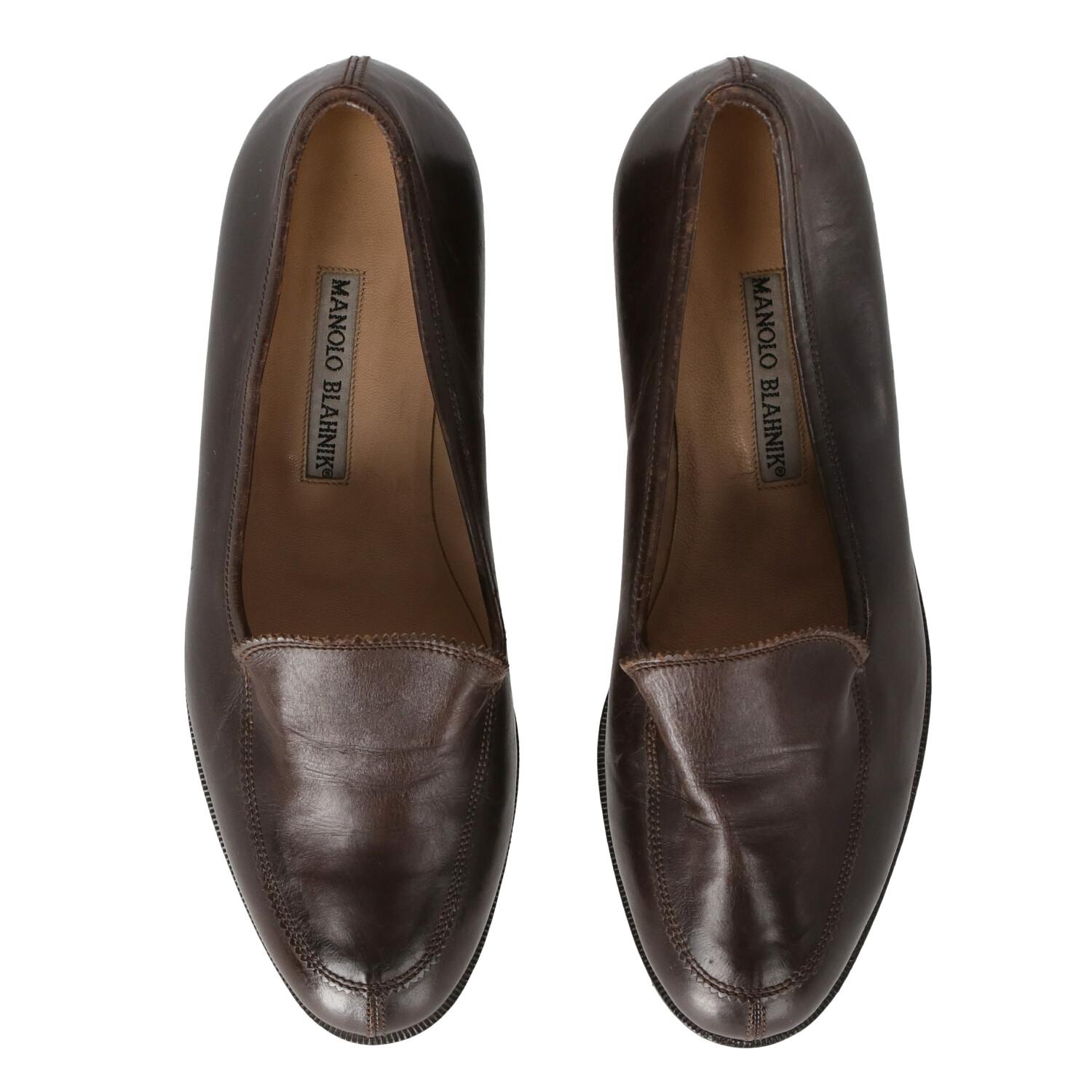 1990er Manolo Blahnik Braune Loafers aus Leder 2