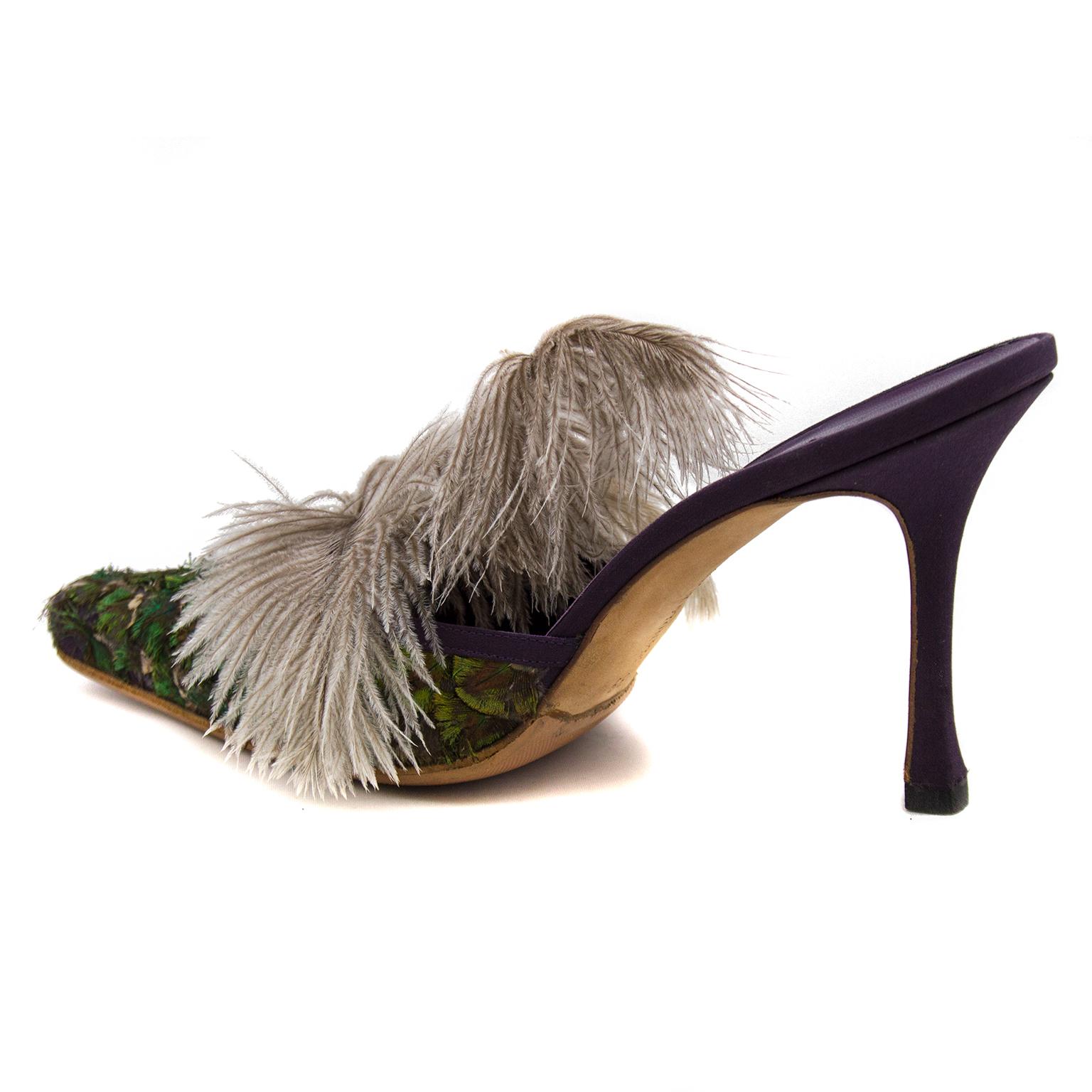 manolo blahnik feather shoes