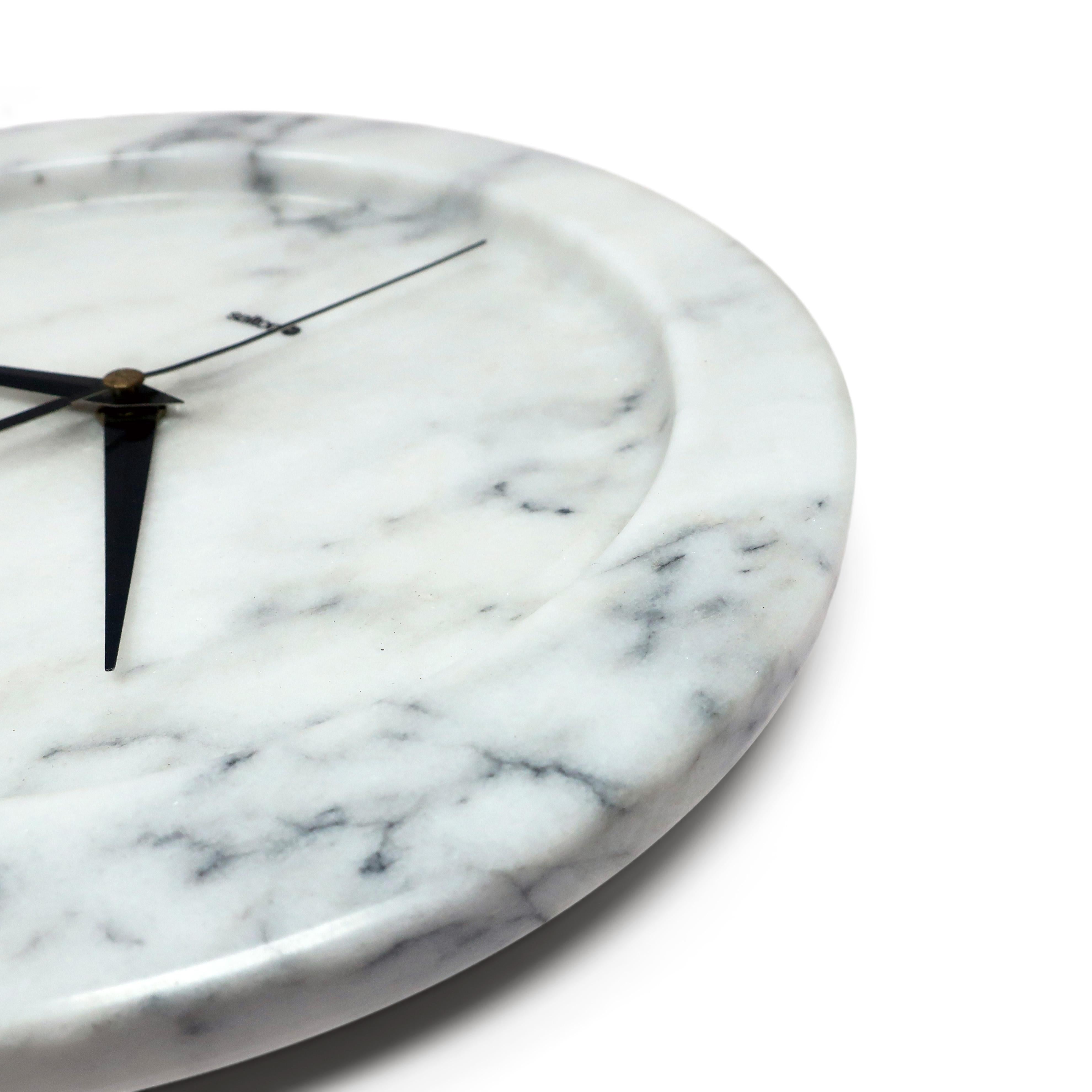 1990s Marble Wall Clock by Salton In Good Condition For Sale In Brooklyn, NY