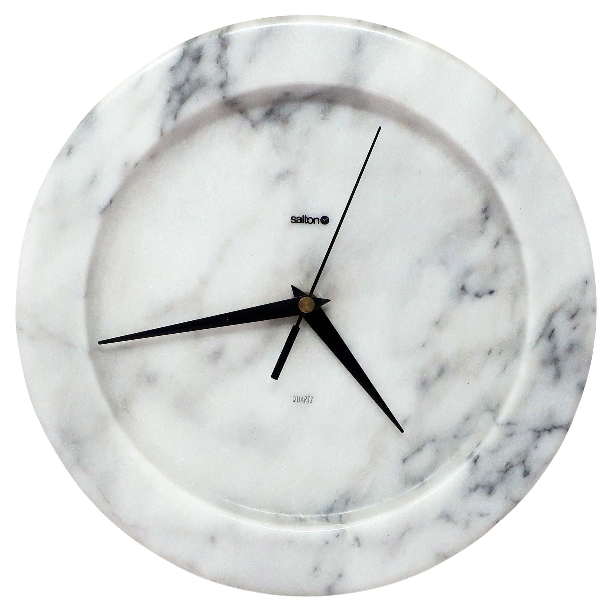 1990s Marble Wall Clock by Salton