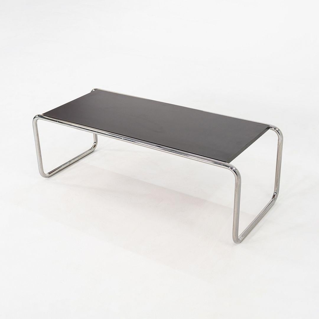 1990s Marcel Breuer for Thonet Laccio Coffee Table in Black Laminate In Good Condition For Sale In Philadelphia, PA