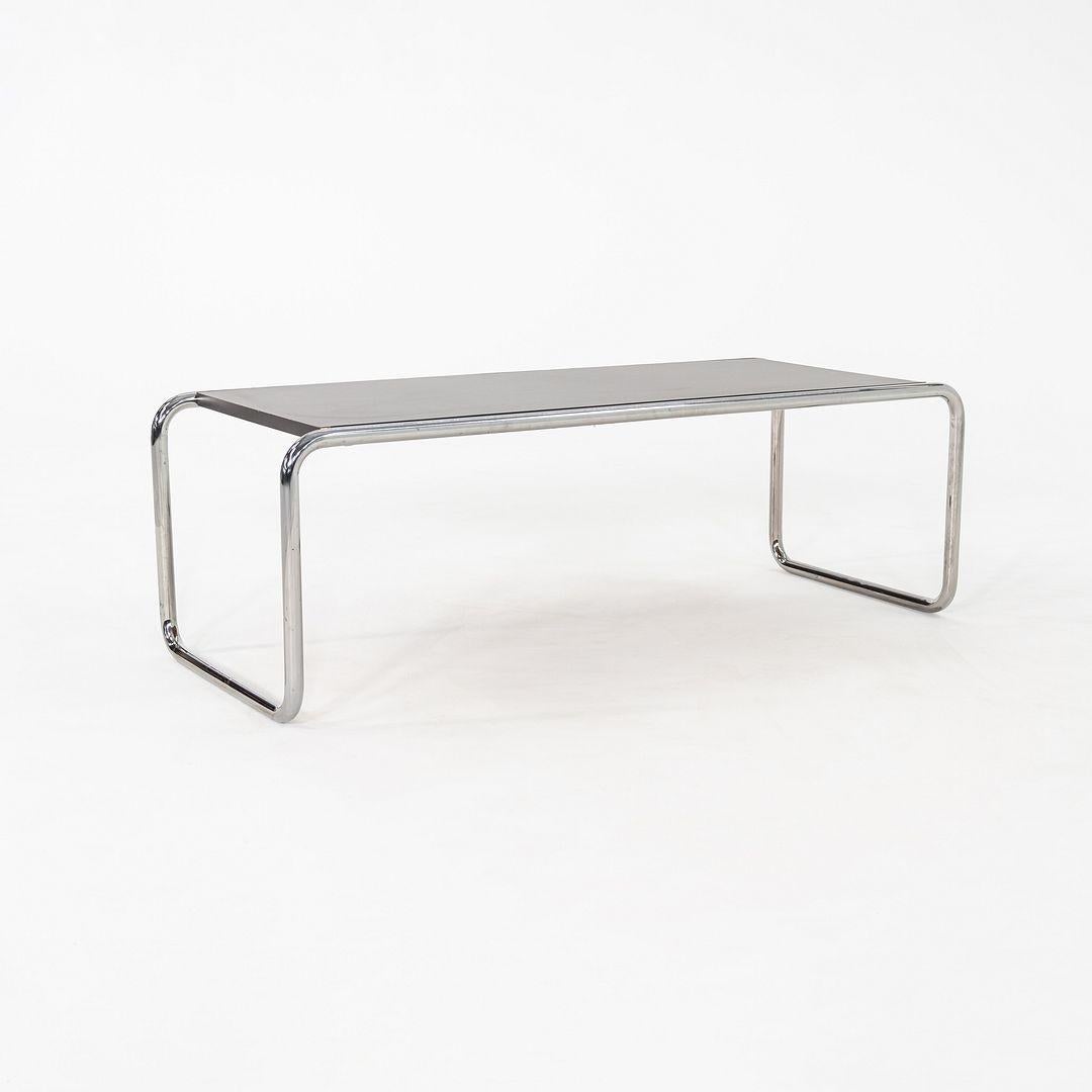 Late 20th Century 1990s Marcel Breuer for Thonet Laccio Coffee Table in Black Laminate For Sale