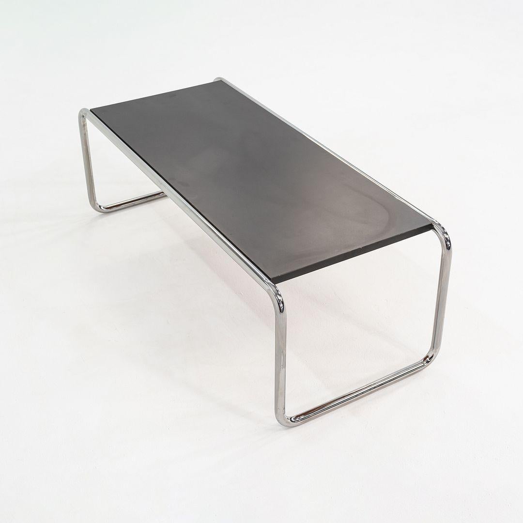 Steel 1990s Marcel Breuer for Thonet Laccio Coffee Table in Black Laminate For Sale