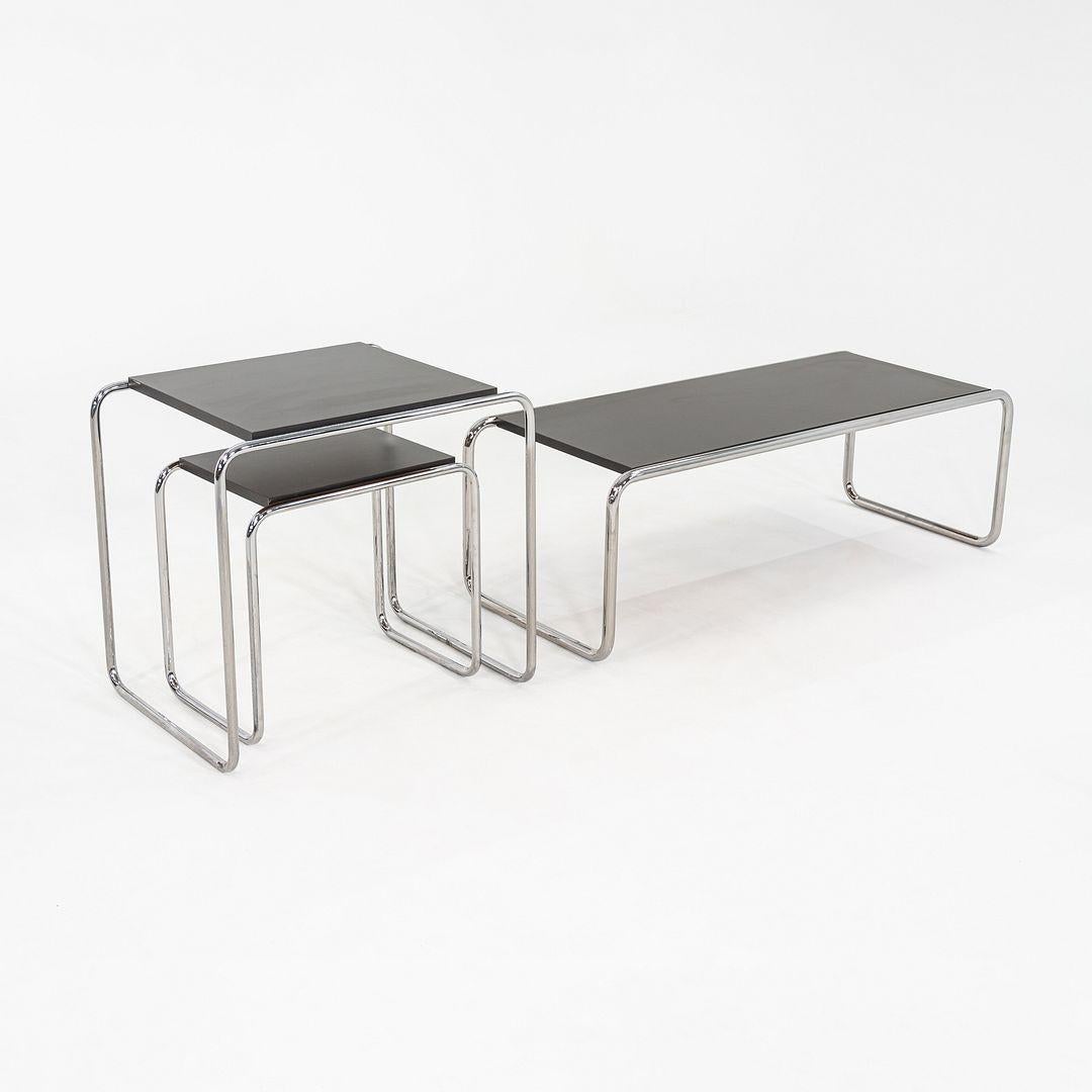 1990 Marcel Breuer for Thonet Laccio Tall Side / End Table in Black Laminate en vente 4